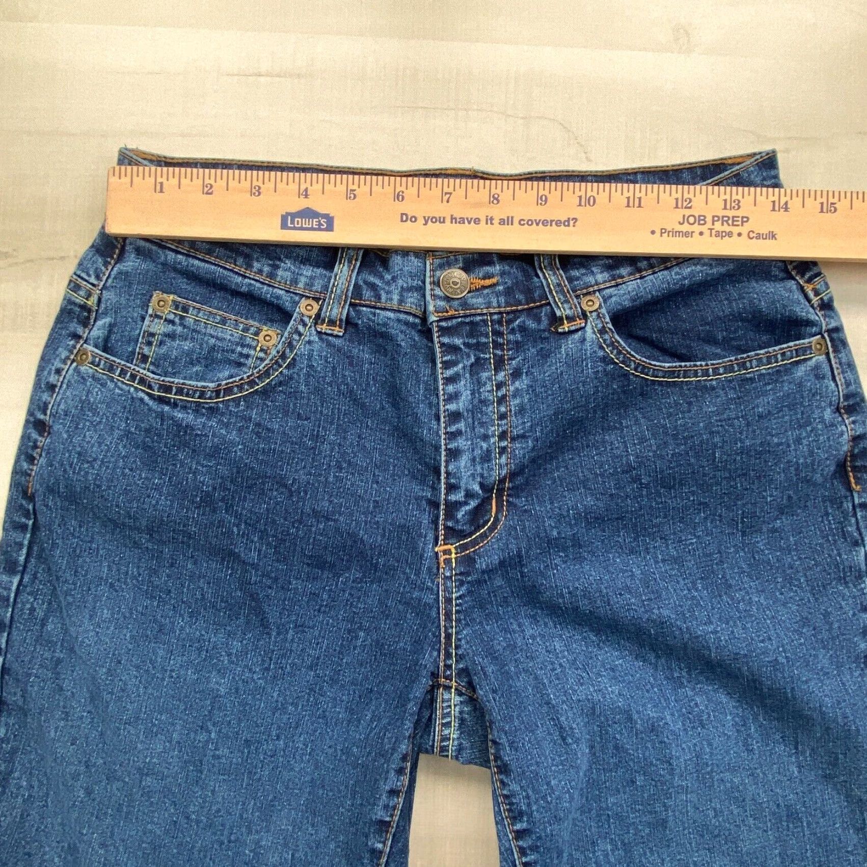 Vintage Relativity Women's Cropped Jeans Mid Rise Medium Blue Cotton Blend Stretch Regular Size 6 Size 28" / US 6 / IT 42 - 7 Thumbnail
