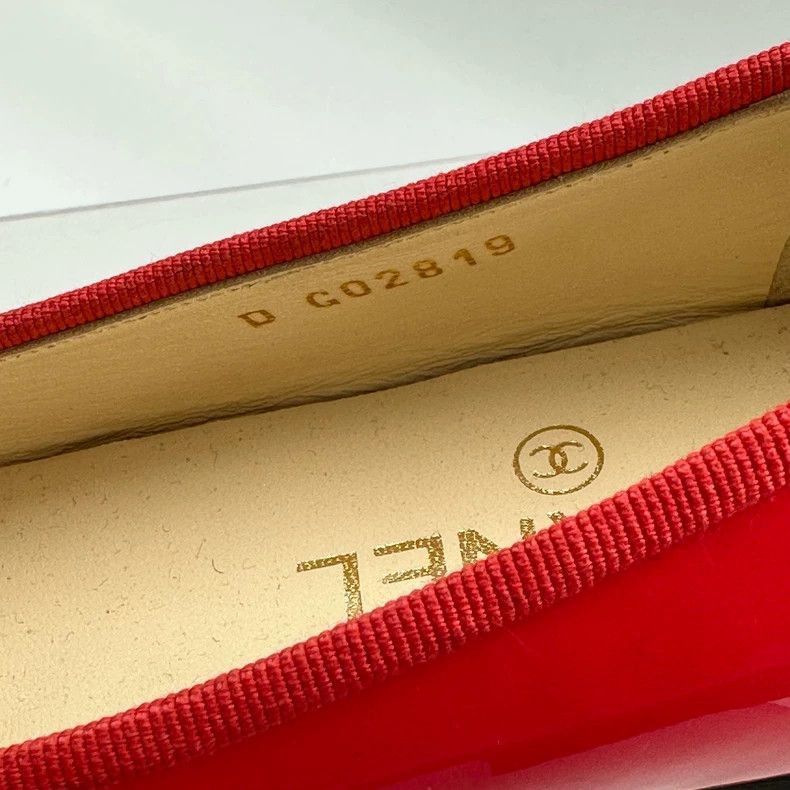 Chanel Chanel Red Patent Ballerina Flats with Bow -2505 Size US 6 / IT 36 - 6 Thumbnail