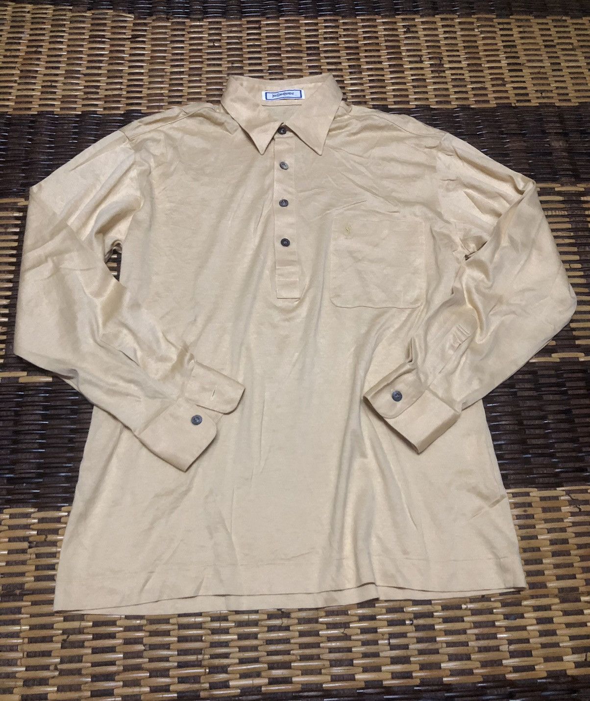 Hedi Slimane × Vintage × Yves Saint Laurent Vintage Yves Saint Laurent Long Sleeve Polo Shirt Size US S / EU 44-46 / 1 - 2 Thumbnail