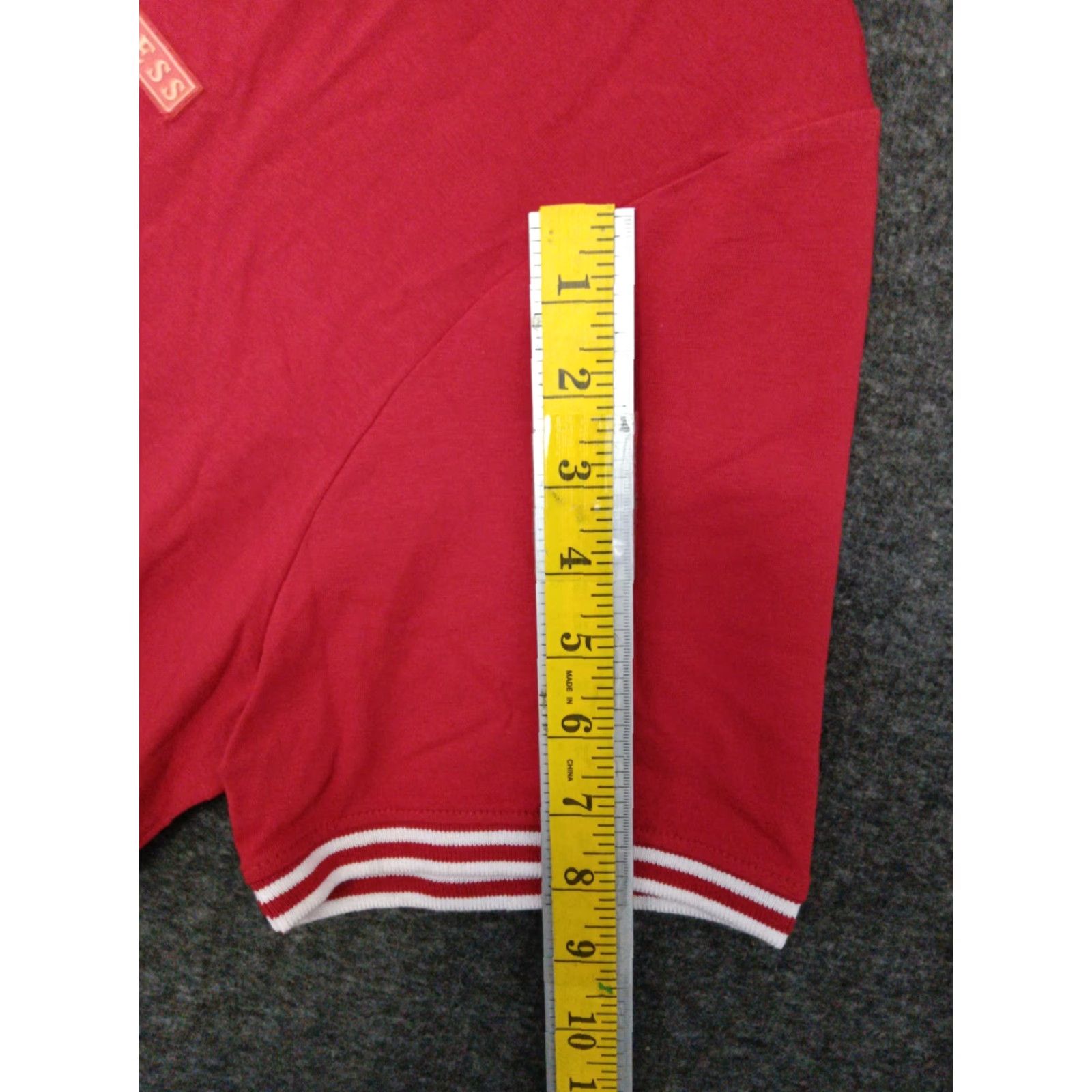 Guess GUESS Polo Shirt Short Sleeve Mens XL 1/4 Zip Collared Red T-Shirt Polo Casual Golf Walking Logo Regular 44 Chest 44 in Solid Blended Fabric Size US XL / EU 56 / 4 - 5 Thumbnail