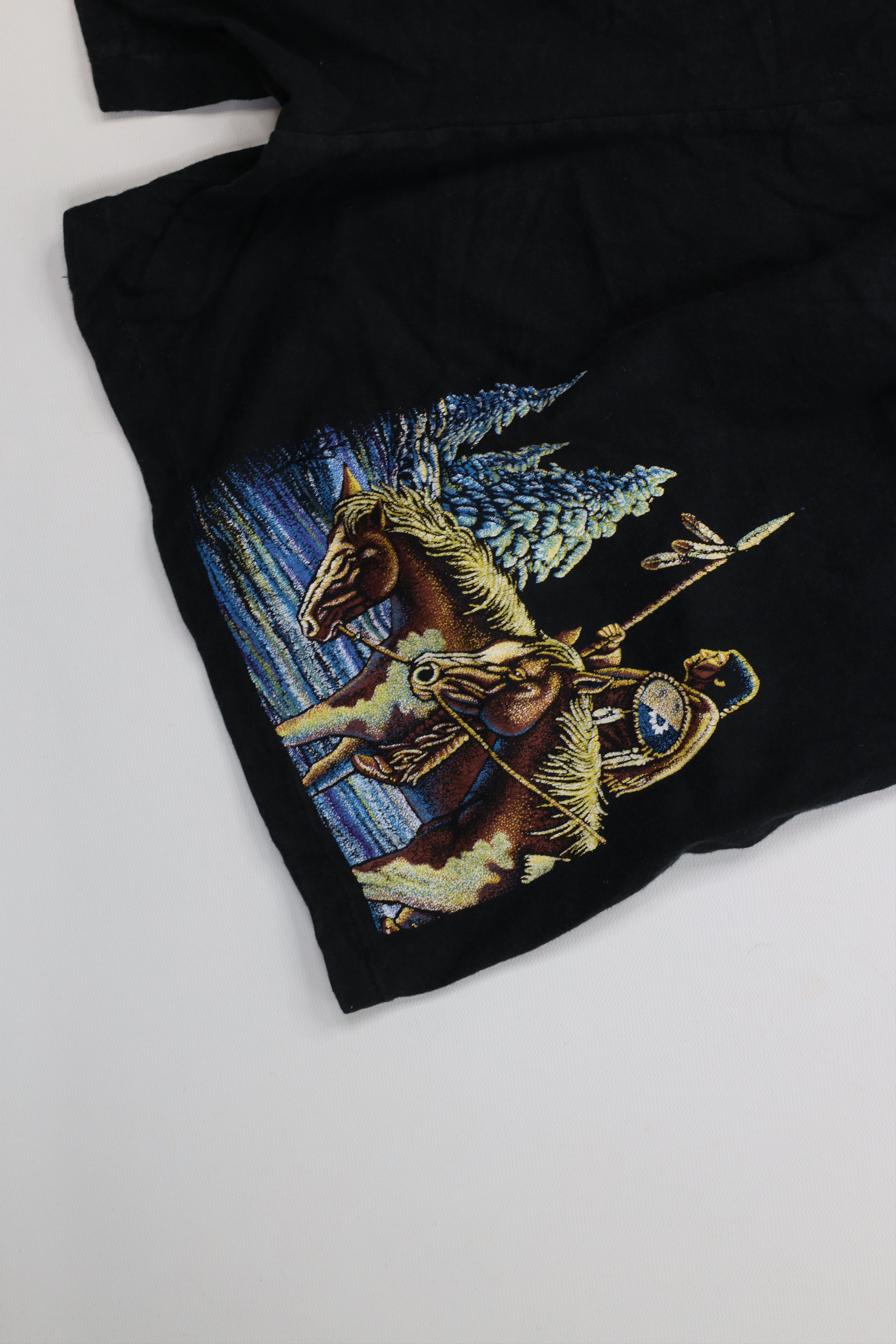 Vintage Vintage 90s Streetwear Indian Horse Nature Shorts Black USA Size 24" / US 00 / IT 34 - 6 Thumbnail