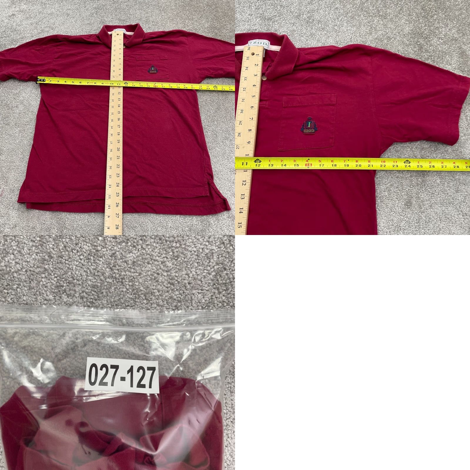 Izod VINTAGE IZOD Polo Shirt Mens L Red Cotton Short Sleeve Collared Pocket Golf Adult Large Red Smooth Logo 90s Mens Size US L / EU 52-54 / 3 - 8 Thumbnail
