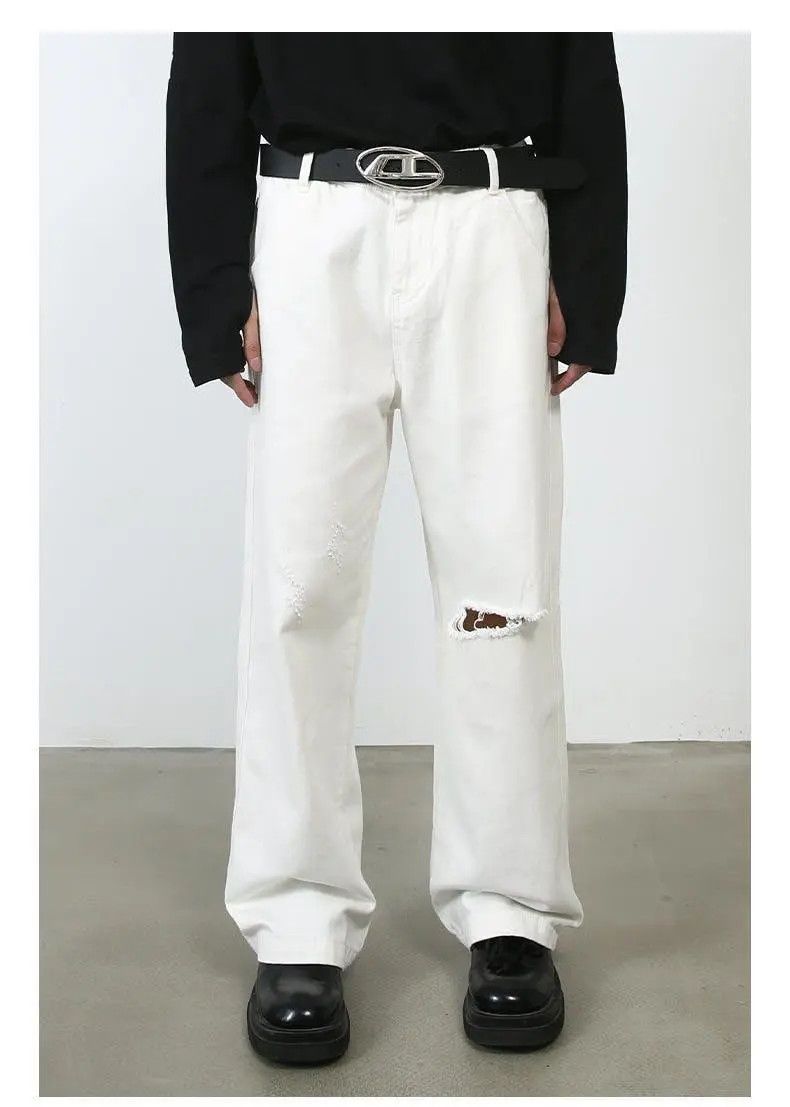Japanese Brand × Jean White Distressed Denim Jeans Size US 30 / EU 46 - 4 Thumbnail