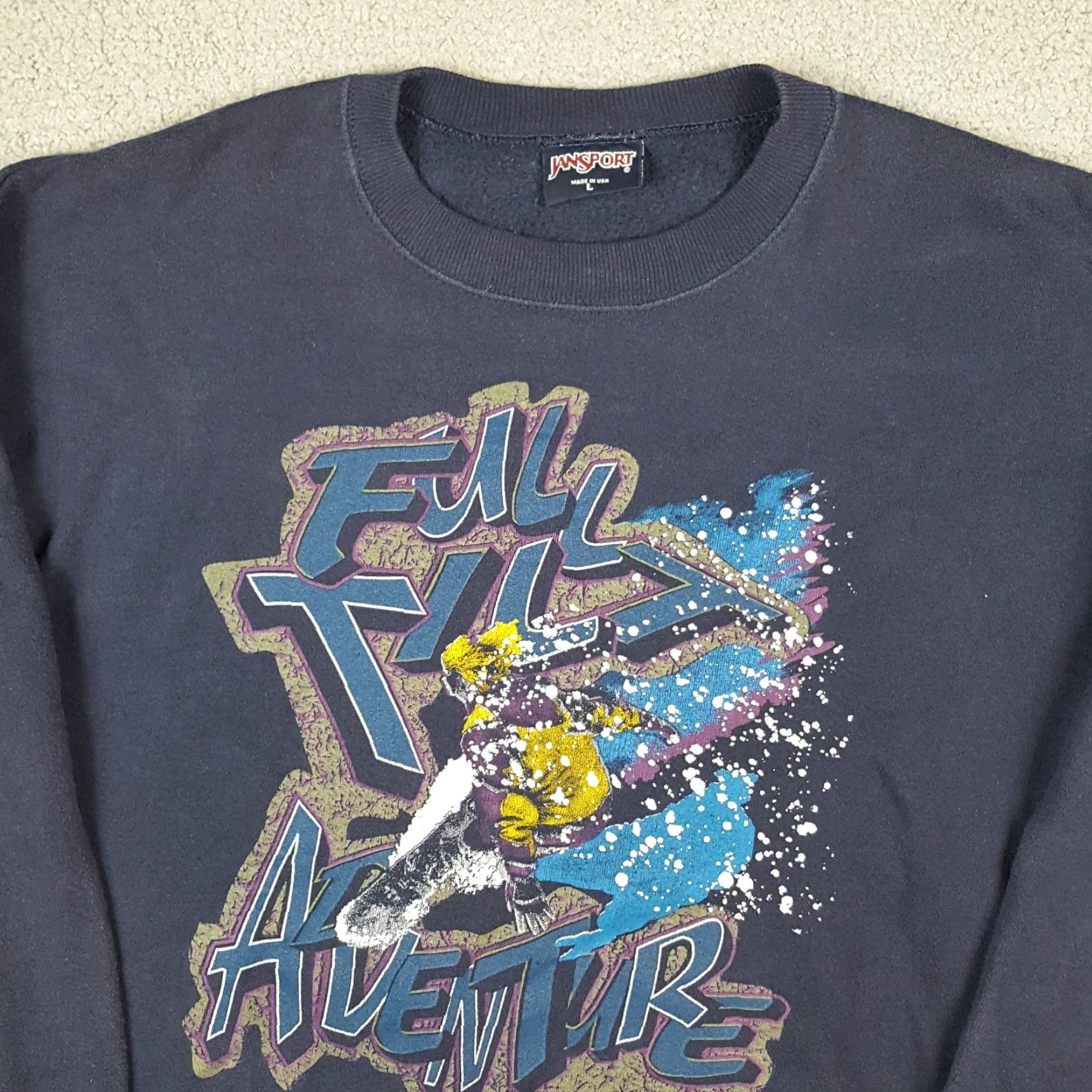 Jansport 1990s JANSPORT SNOWBOARDING SIZE L EXTREME SPORTS PULLOVER CREWNECK SWEATSHIRT VTG Size US L / EU 52-54 / 3 - 2 Thumbnail