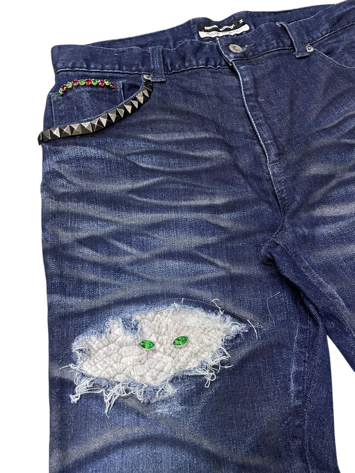 If Six Was Nine × semanticdesign Semantic Design Snake Shedding Skin Stud Flare Stacked Jeans Size US 30 / EU 46 - 13 Thumbnail