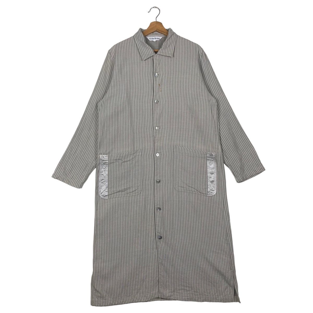 Yohji Yamamoto 🔥80’s Vintage Y’s For Living Long Jacket Striped Pin Japan Size US L / EU 52-54 / 3 - 2 Thumbnail