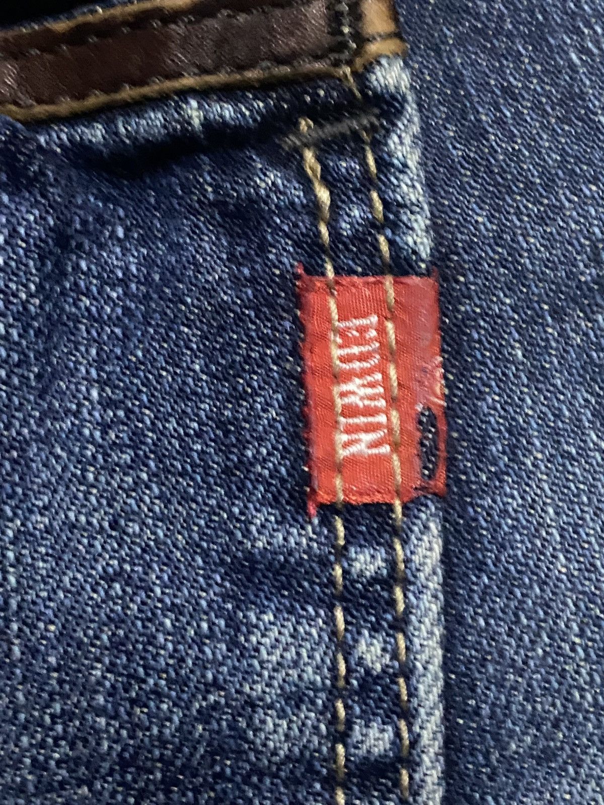 Edwin Vintage Edwin Blue Trip Hybrid Distressed Loose Jeans Size US 31 - 13 Thumbnail