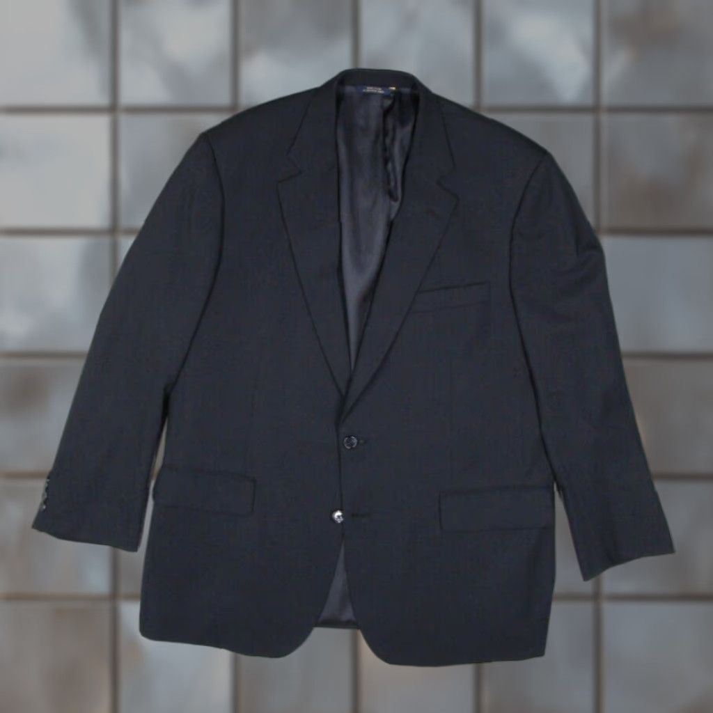 Brooks Brothers Jacket Mens 44 Regular Blue Brooksease Wool 2 Button Made in USA