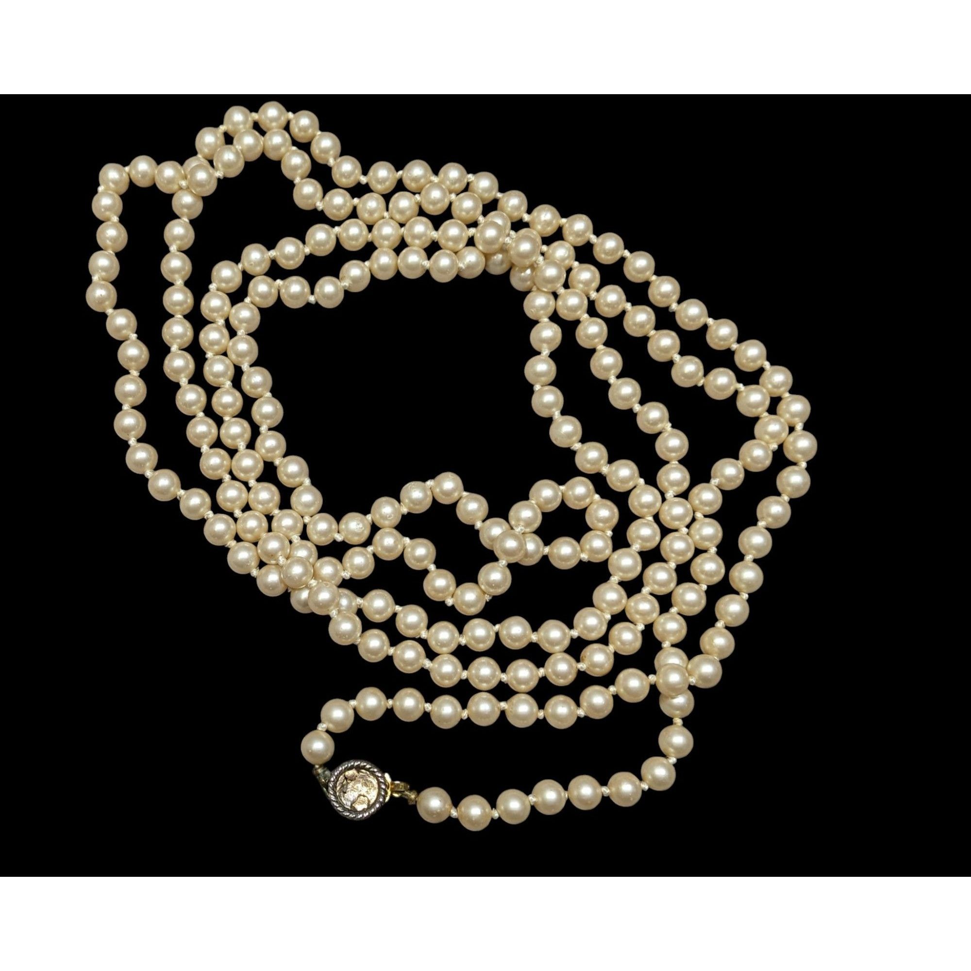 Other Vintage Japanese Cream Faux Pearl Extra Long Beaded Necklace Size ONE SIZE - 1 Thumbnail
