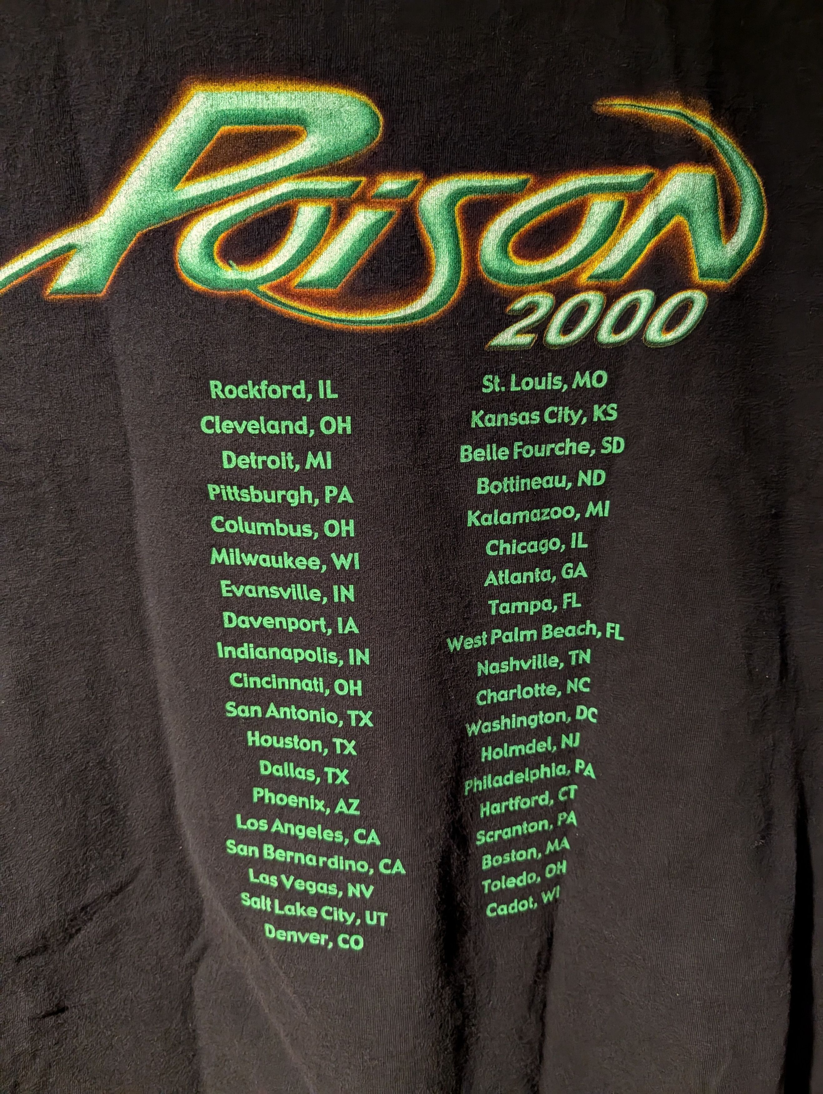 Band Tees Vintage POISON WORLD TOUR 2000 Double Sided Tour T-Shirt Size US XL / EU 56 / 4 - 5 Thumbnail
