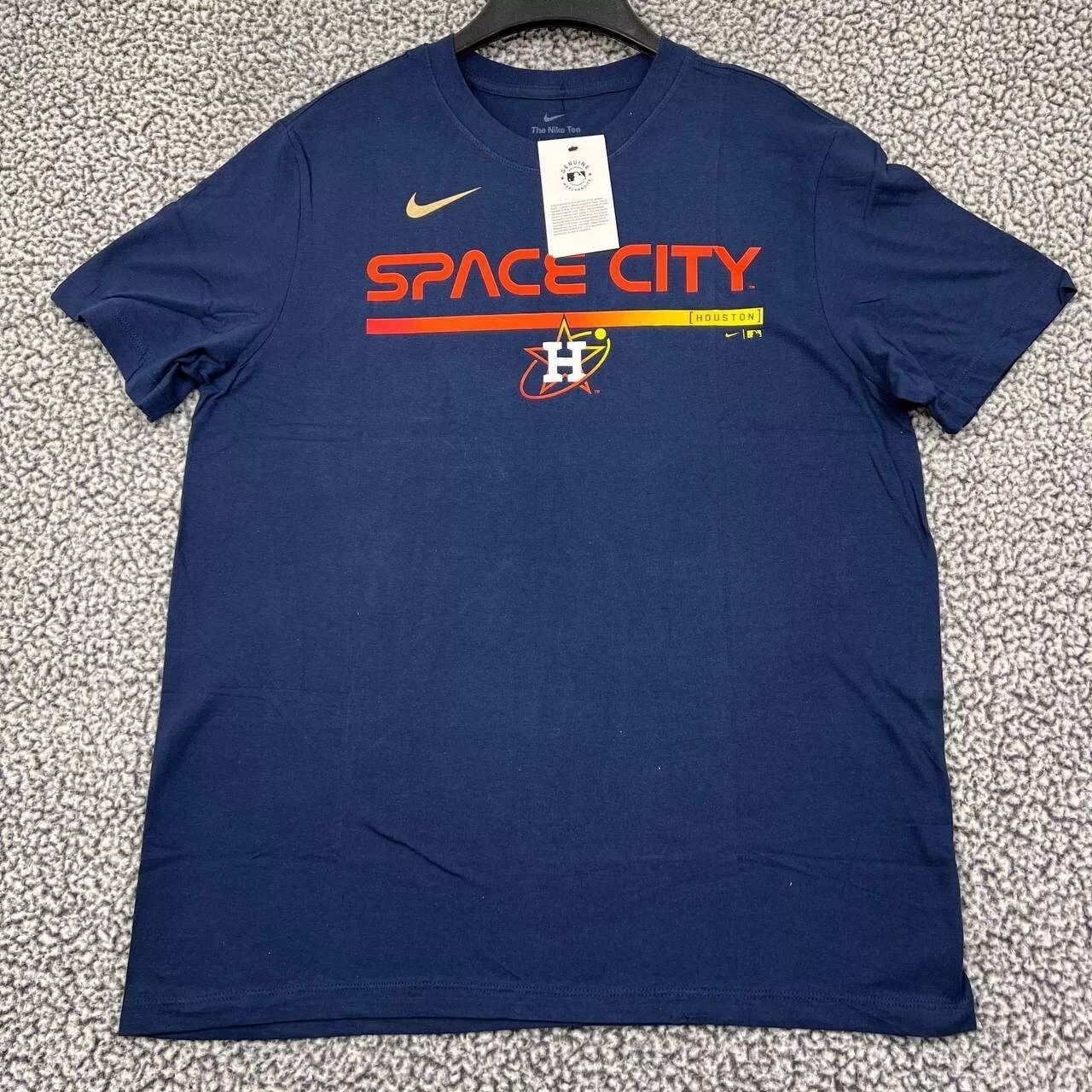 Nike Houston Astros Shirt Men Short Sleeve Crew Neck Cotton New L Size US L / EU 52-54 / 3 - 1 Thumbnail
