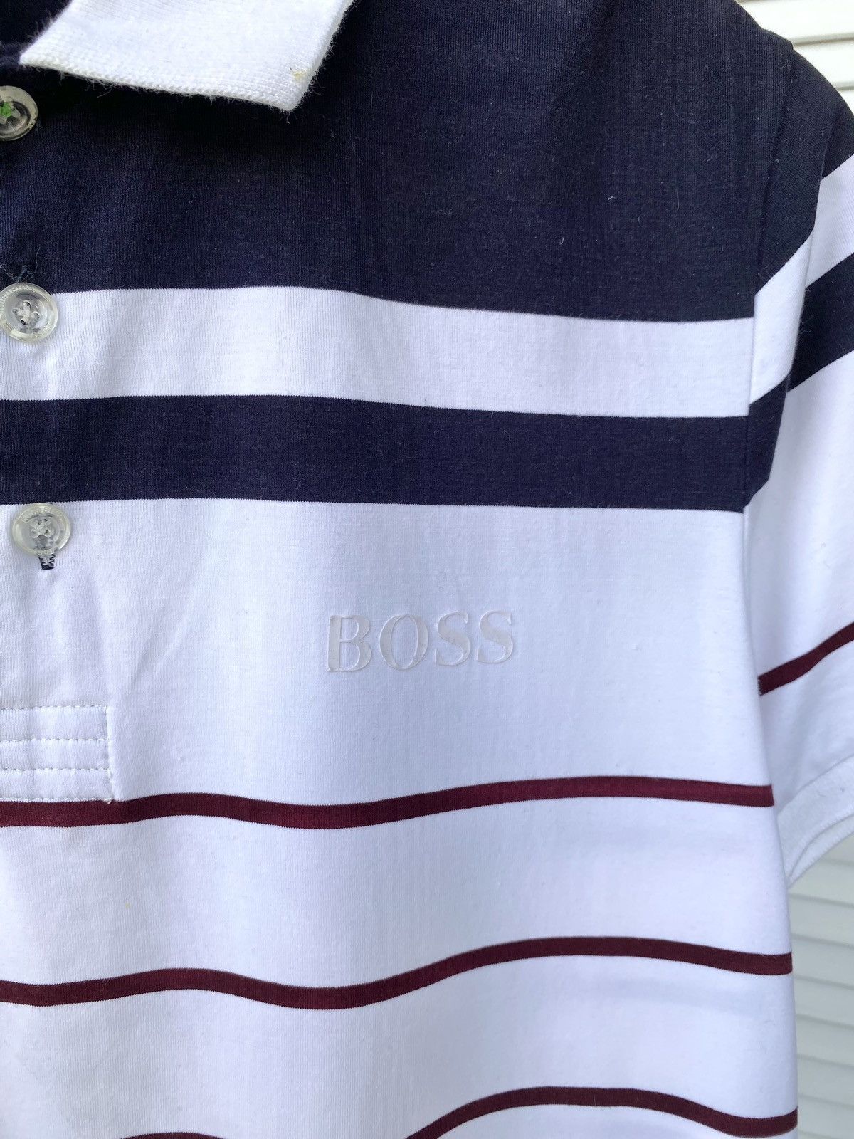 Hugo Boss Hugo Boss Stripped Polos Tee Shirt Green Series Size US L / EU 52-54 / 3 - 6 Thumbnail