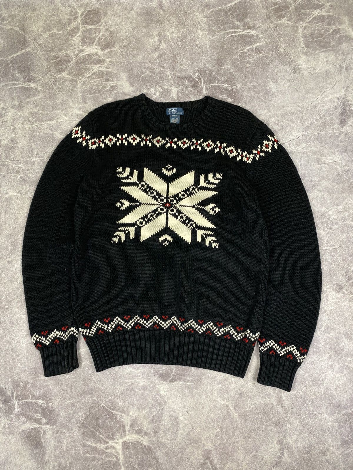 Polo Ralph Lauren Polo Ralph Lauren Vintage Very Rare Snowflake Cotton Sweater Size US M / EU 48-50 / 2 - 1 Thumbnail