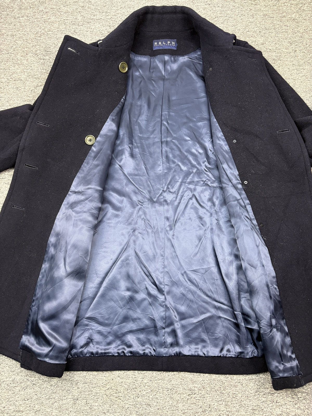 Ralph Lauren Vintage Ralph Lauren Peacoat Wool Blend Jacket Navy Blue Size US L / EU 52-54 / 3 - 3 Thumbnail