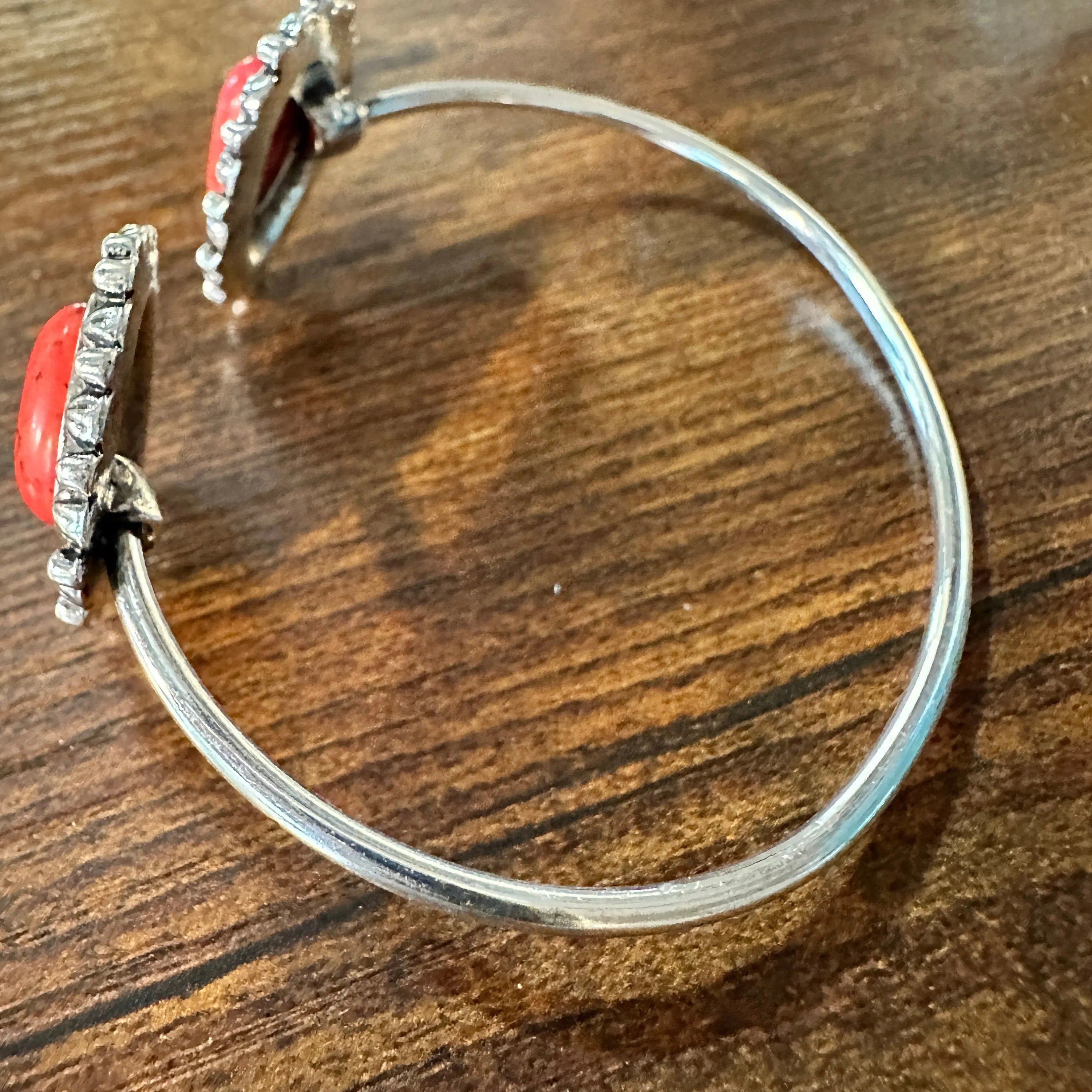 Other Handcrafted Boho Western Lacey Open Bangle, Yellow or Coral Size ONE SIZE - 2 Thumbnail