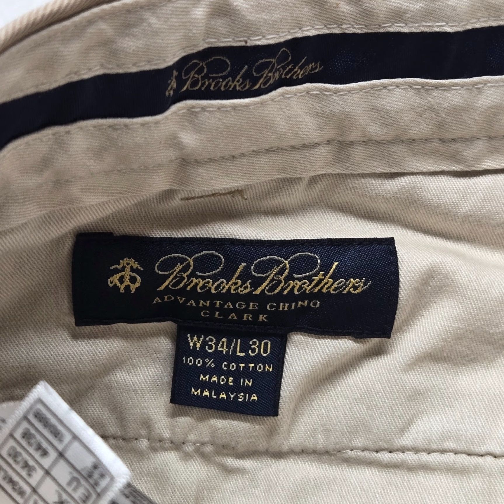 Brooks Brothers Brooks Brothers Advantage Chino Hudson Men's Pants 34x30 Beige Flat Front Twill Size US 34 / EU 50 - 3 Thumbnail