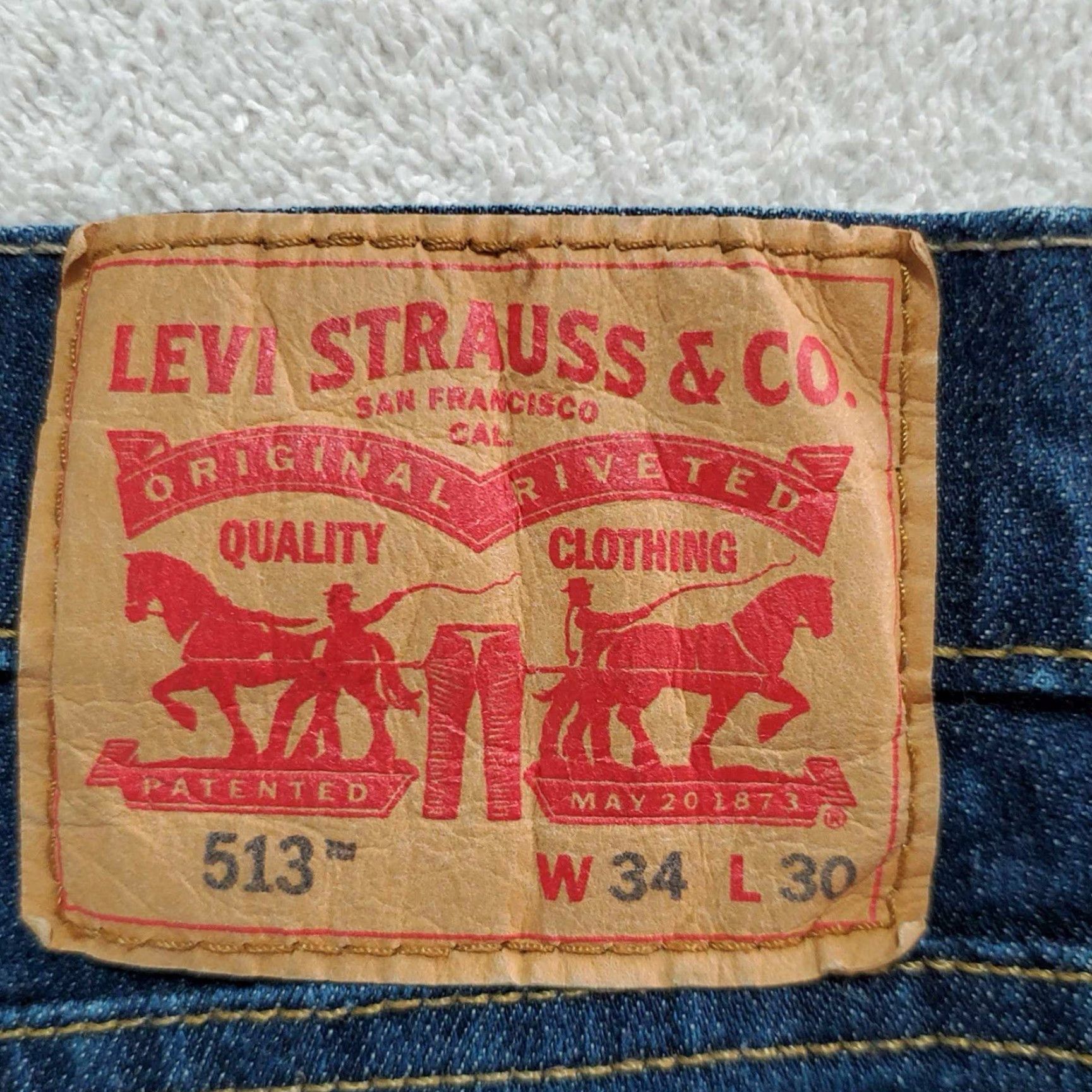 Levi's Levi's 513 Jeans 34 x 30 Stretch Men Regular Blue Straight 34 Inseam 30 Size US 34 / EU 50 - 2 Thumbnail