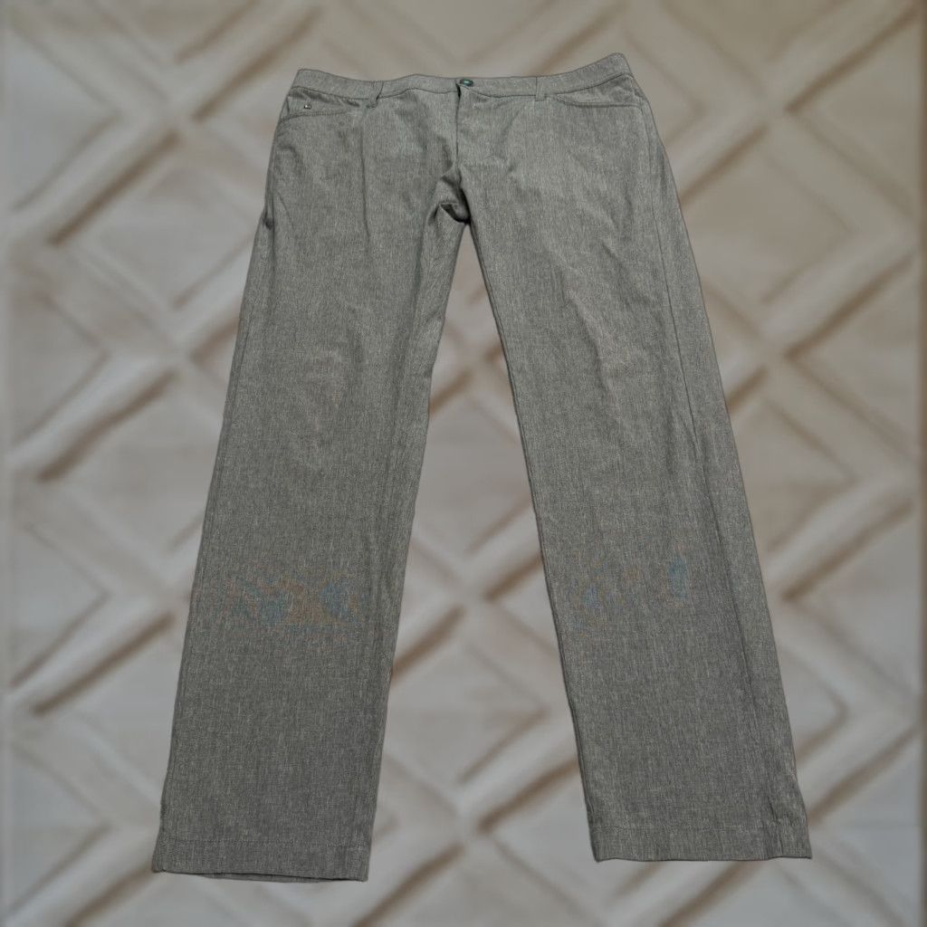 Vintage Linksoul Straight Leg Chino Pants Men 35R Gray Flat Front Casual Classic Modern Fit Regular Size 35 Mens Size US 35 - 1 Thumbnail