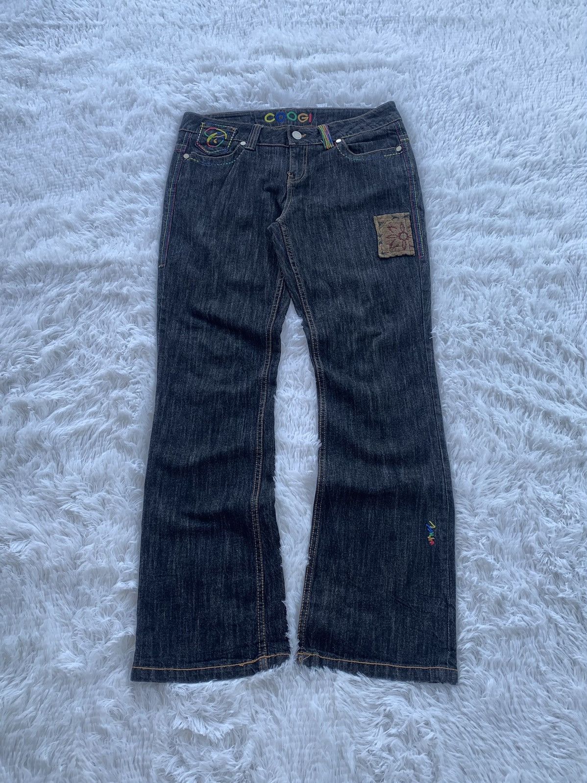 Rare Coogi Rainbow Stitch Flared Jeans