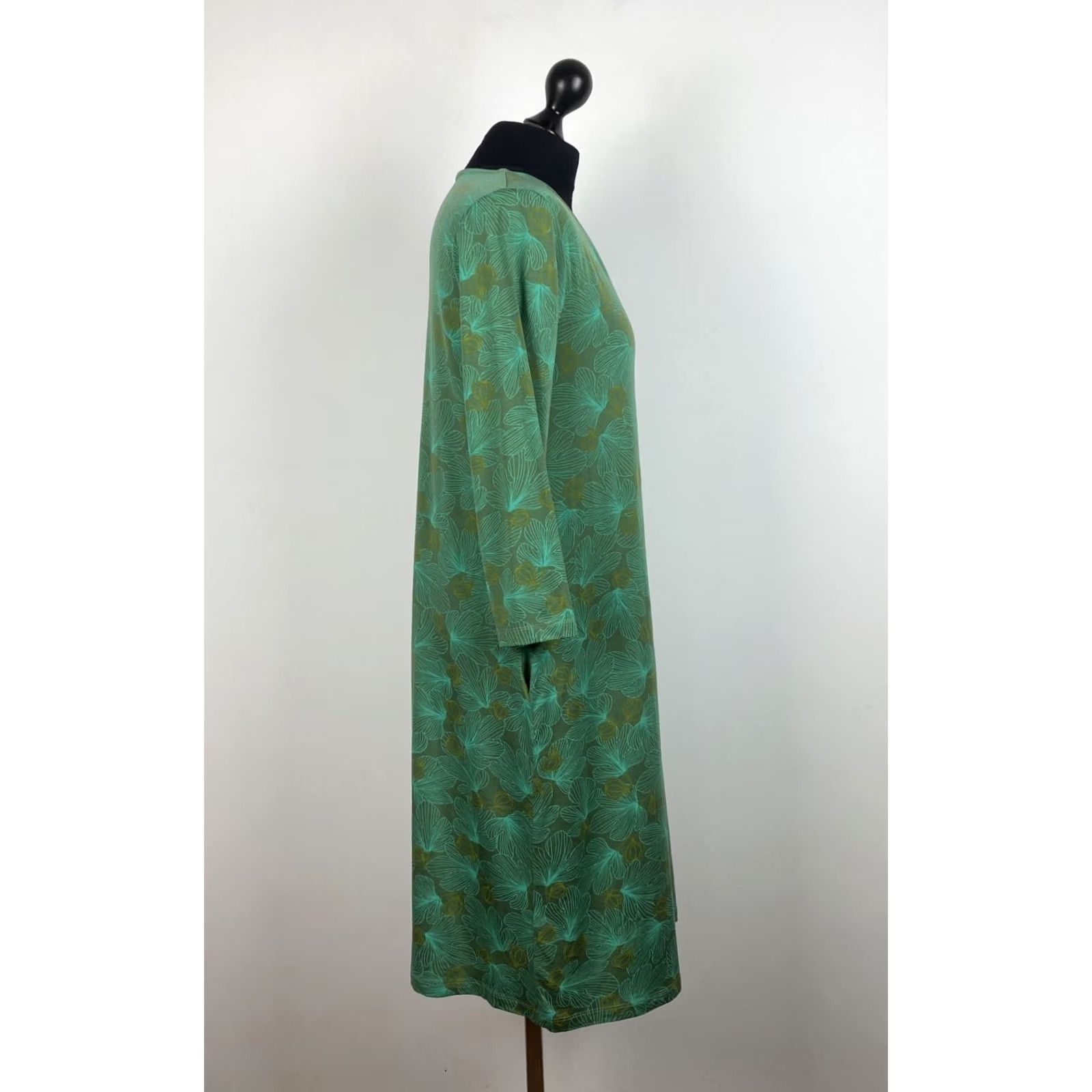 Vintage Gudrun Sjoden Womens Dress M Green A-Line Midi Shirt? Size M / US 6-8 / IT 42-44 - 2 Thumbnail