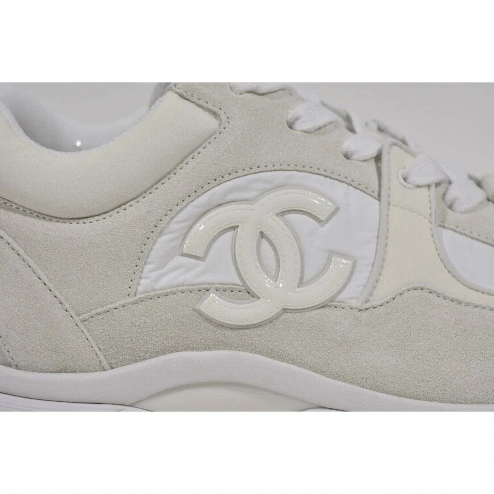 Chanel REV Classic Suede CC Lace Up Flat Runner Trainer Sneaker 37 Size US 7 / IT 37 - 3 Thumbnail