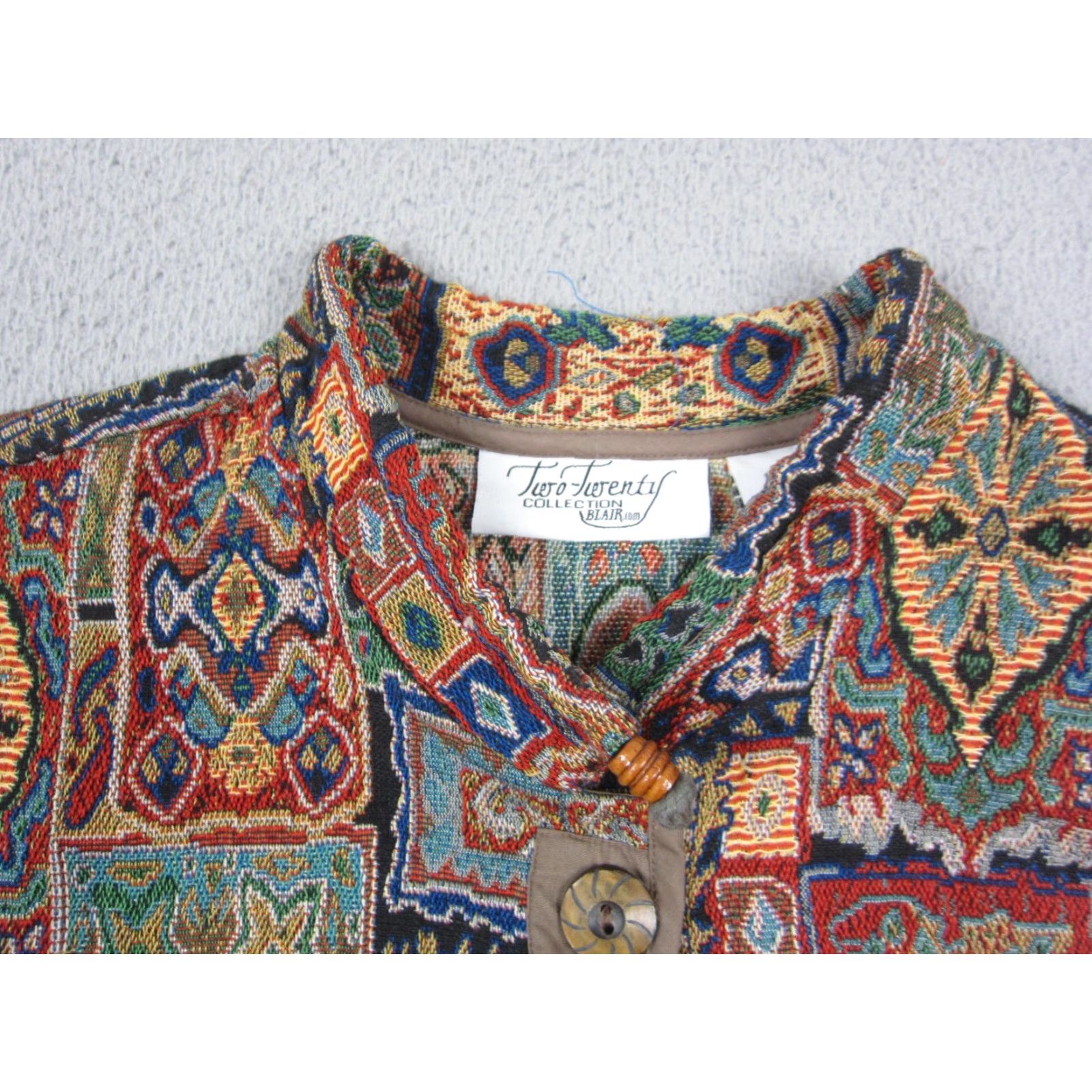 Vintage VINTAGE Two Twenty Jacket Womens 2XL Brown Tapestry Southwestern Boho 90s Jacket Womens 2XL Brown Tapestry Southwestern Boho 90s Size XXL / US 16-18 / IT 52-54 - 7 Thumbnail