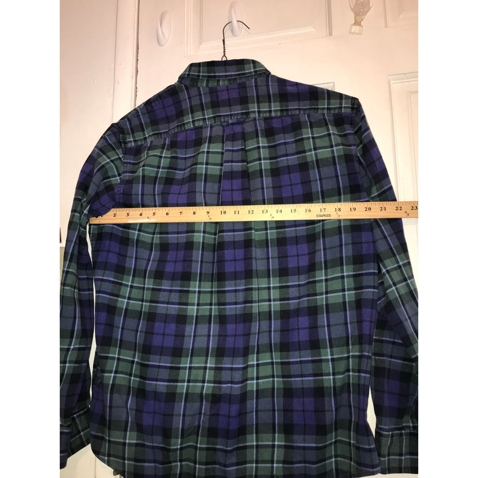 Lands' End LANDS’ END Plaid Shirt Men’s L 16- 161/2 LS Traditional Fit Size US L / EU 52-54 / 3 - 6 Thumbnail