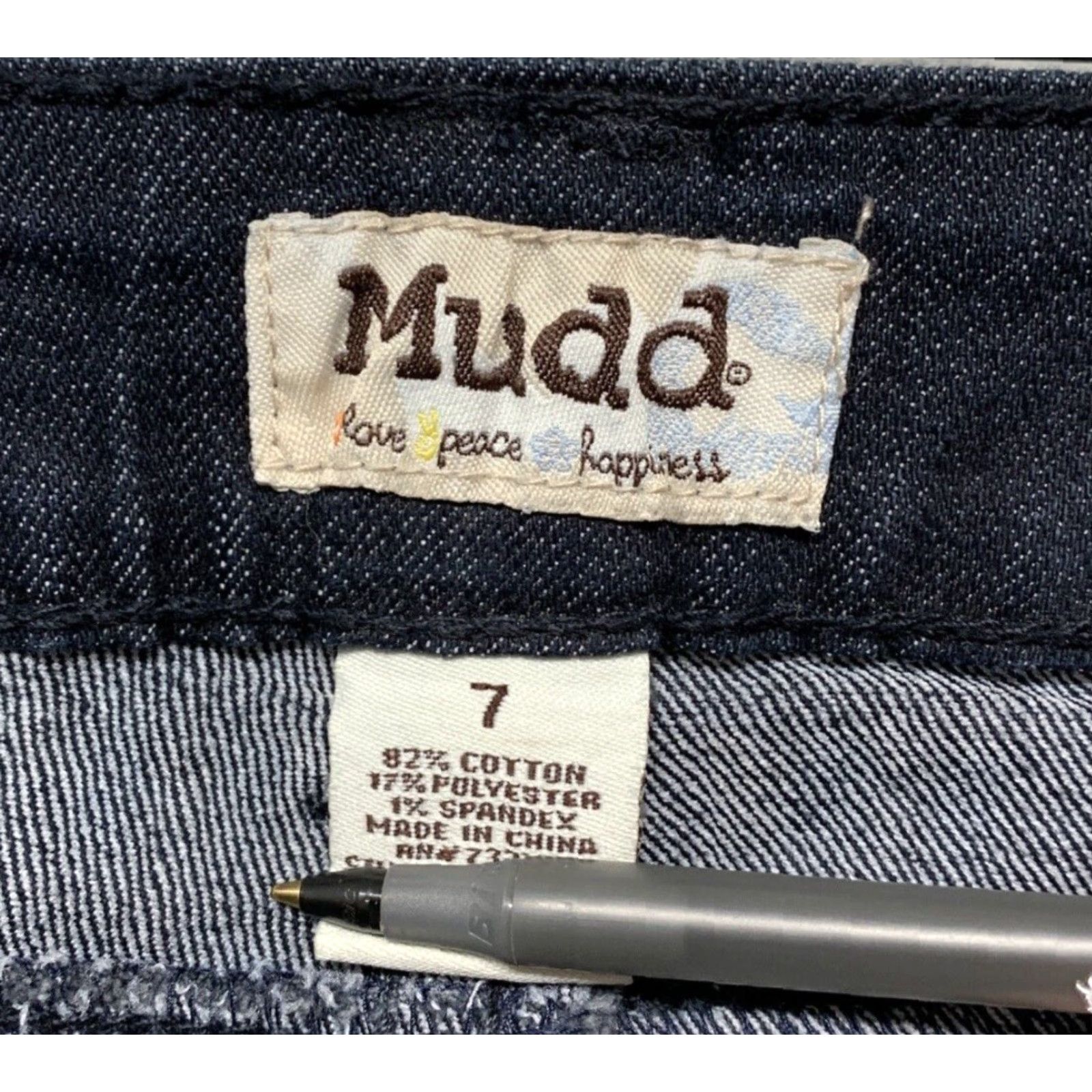 Denime Mudd Jeans Bootcut 5-Pocket Denim Blue Jeans Women's Sz 7 Multiple Pockets Sequins Buttons Size 28" / US 6 / IT 42 - 7 Thumbnail