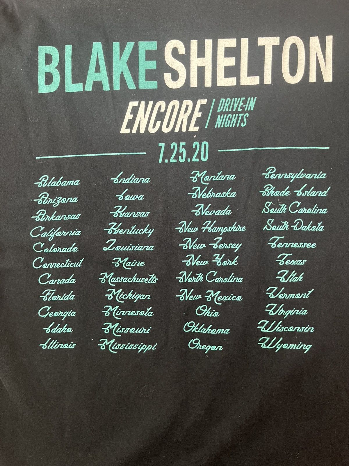 Band Tees × Fruit Of The Loom Blake Shelton Encore Drive-In Nights Fruit Of The Loom Size Size US L / EU 52-54 / 3 - 7 Thumbnail