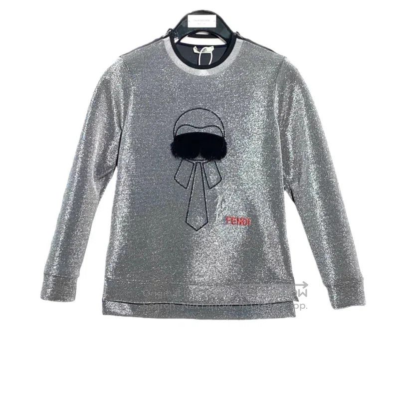 Fendi Fendi Gray Karl Lagerfeld logo embroidery fine glitter, ro Size XXS / US 00 / IT 34 - 1 Thumbnail