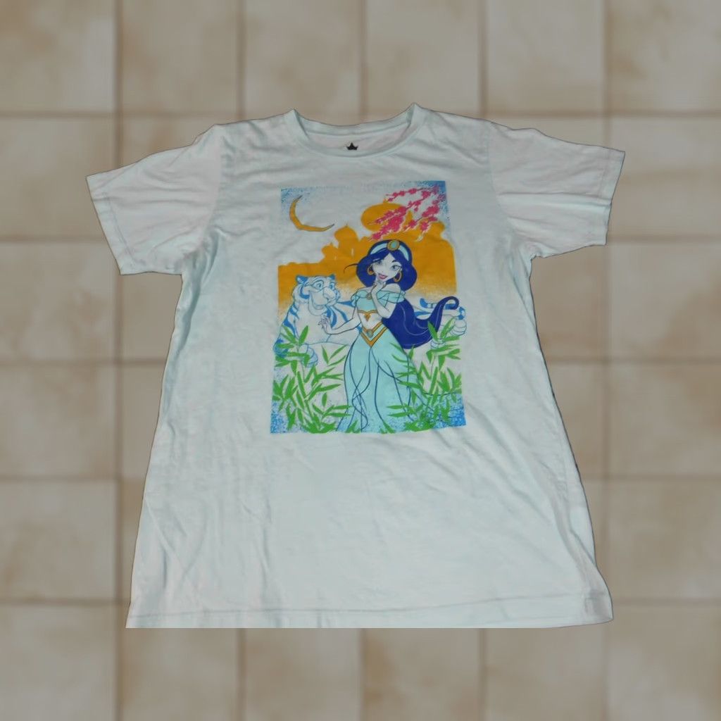 Disney Disney Womens Blouse XL Blue Crew Neck Short Sleeve Cap Sleeve Pullover Cotton Rayon Button Casual Regular Basic University Theme Size XL / US 12-14 / IT 48-50 - 1 Thumbnail