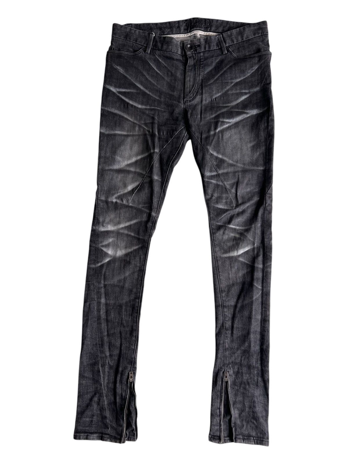 Yasuyuki Ishii Johnny Wolf 🇯🇵 Flare Zipper Hem Beauty Whiskers Stag Jeans Size US 34 / EU 50 - 2 Thumbnail