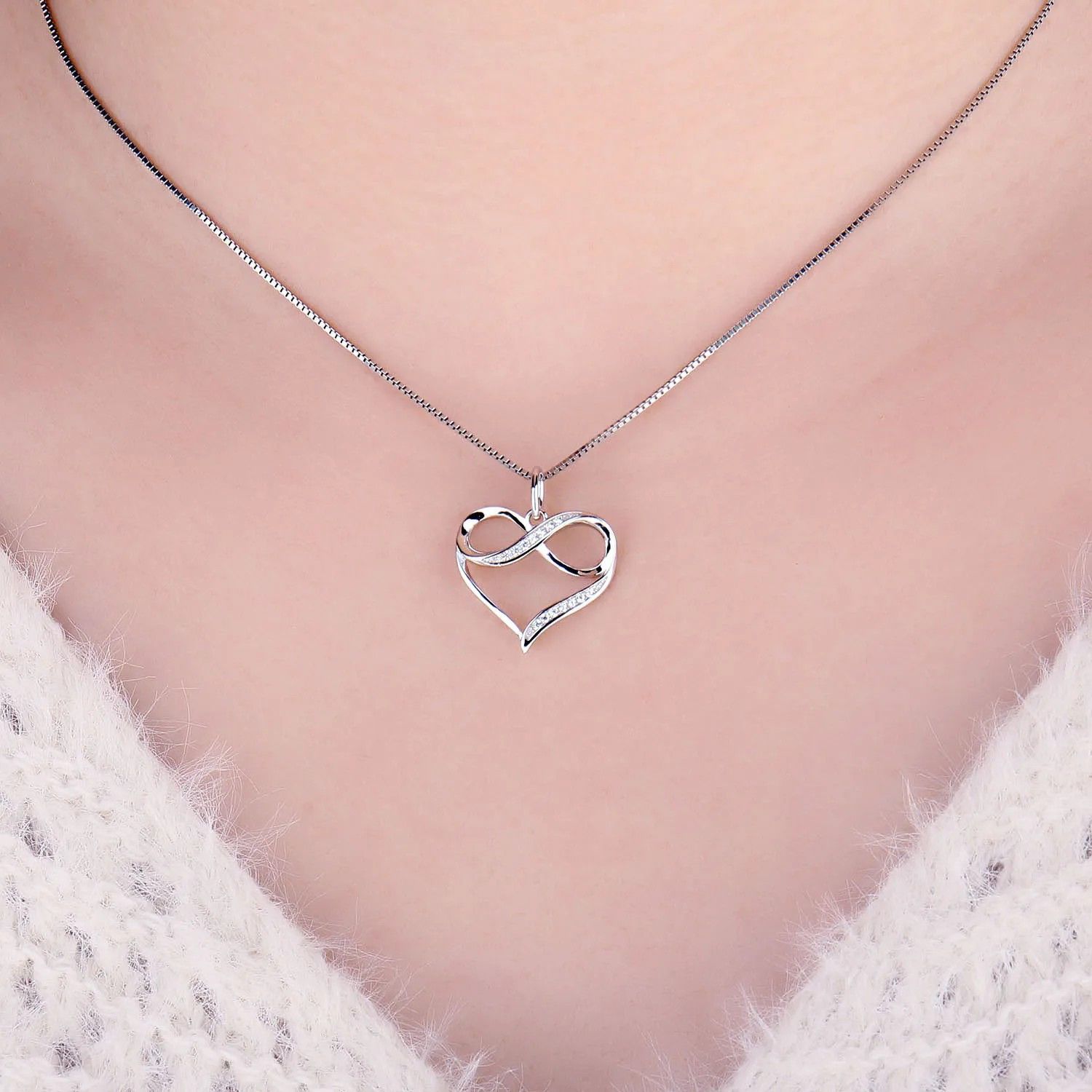 Other Infinity Heart Necklace for Women Love Pendant Gift Jewelry Size ONE SIZE - 4 Thumbnail