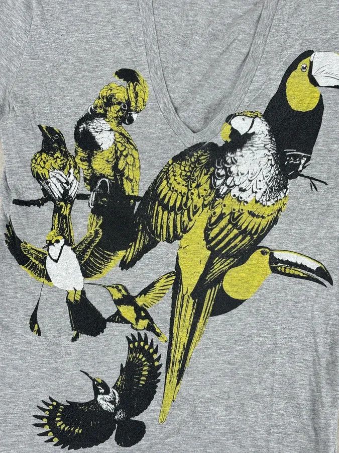 Gucci SS2008 Gucci Grey V-Neck Bird T-Shirt Size S / US 4 / IT 40 - 7 Thumbnail