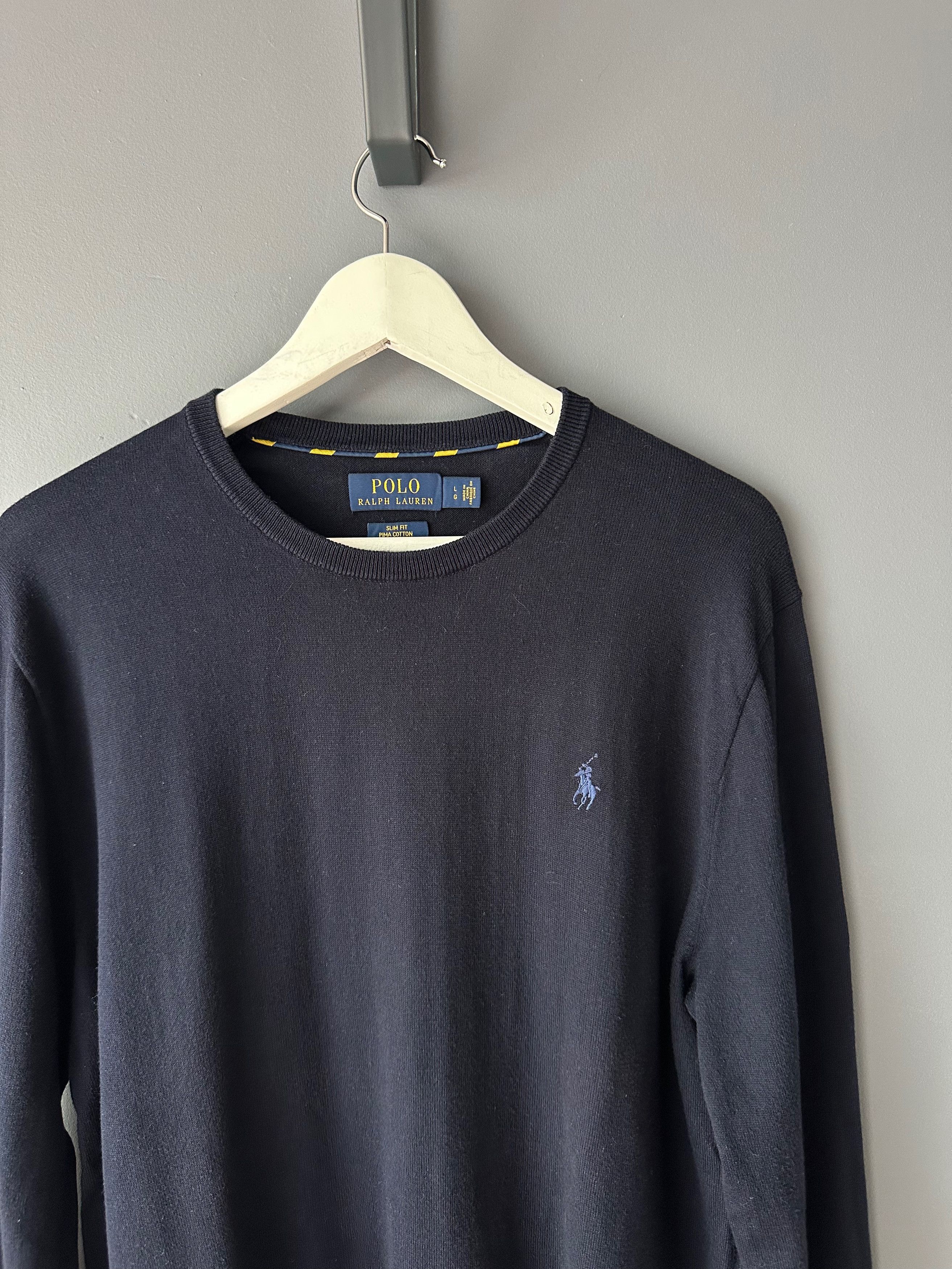 Polo Ralph Lauren Polo Ralph Lauren Pima Cotton Navy Jumper Sweater Size US L / EU 52-54 / 3 - 2 Thumbnail