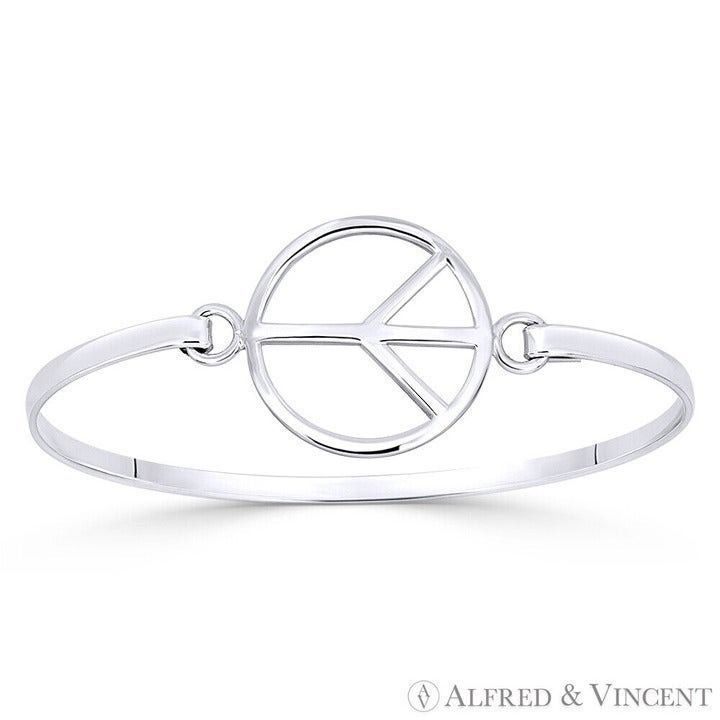 Other Peace Sign 22mm Circle Charm Bangle Bracelet Size ONE SIZE - 1 Preview