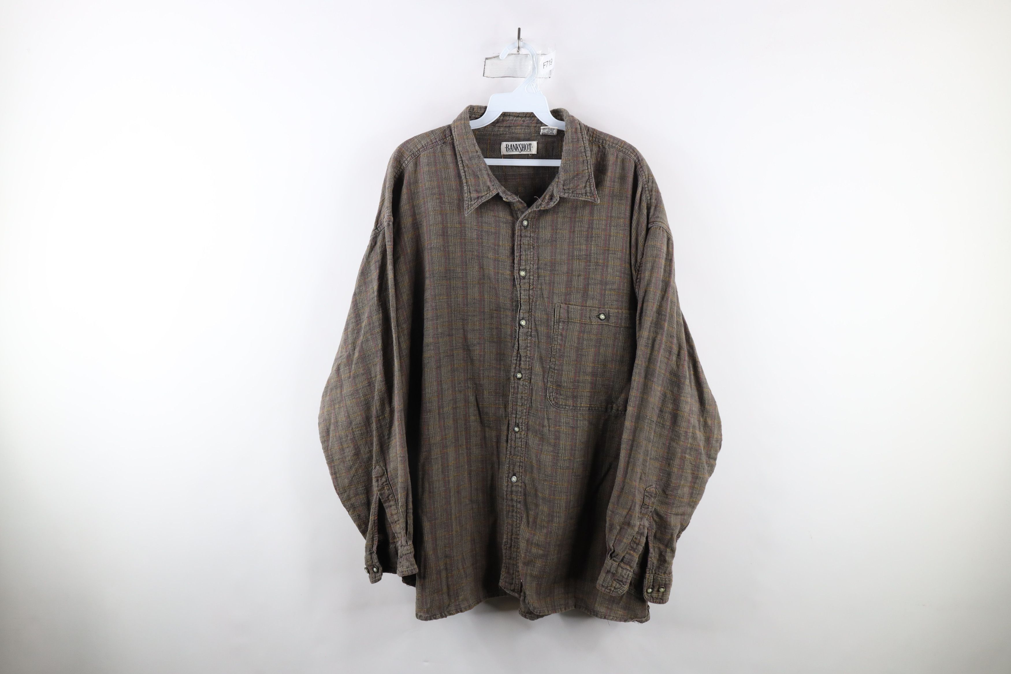 Vintage Vintage 90s Streetwear Madras Plaid Weave Button Down Shirt Size US XXL / EU 58 / 5 - 1 Thumbnail