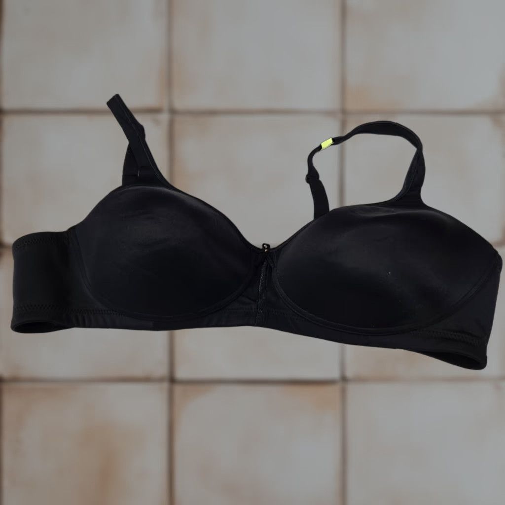 Vintage Vanity Fair Women's Wireless T-Shirt Bra 42B Black Solid Lightly Lined