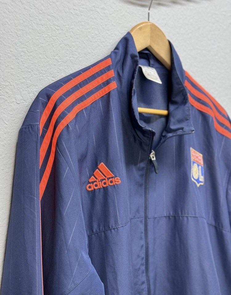 Adidas × Vintage Adidas Olympique Lyon Zip Sweatshirt Jersey Soccer 2015 Size US XL / EU 56 / 4 - 3 Thumbnail