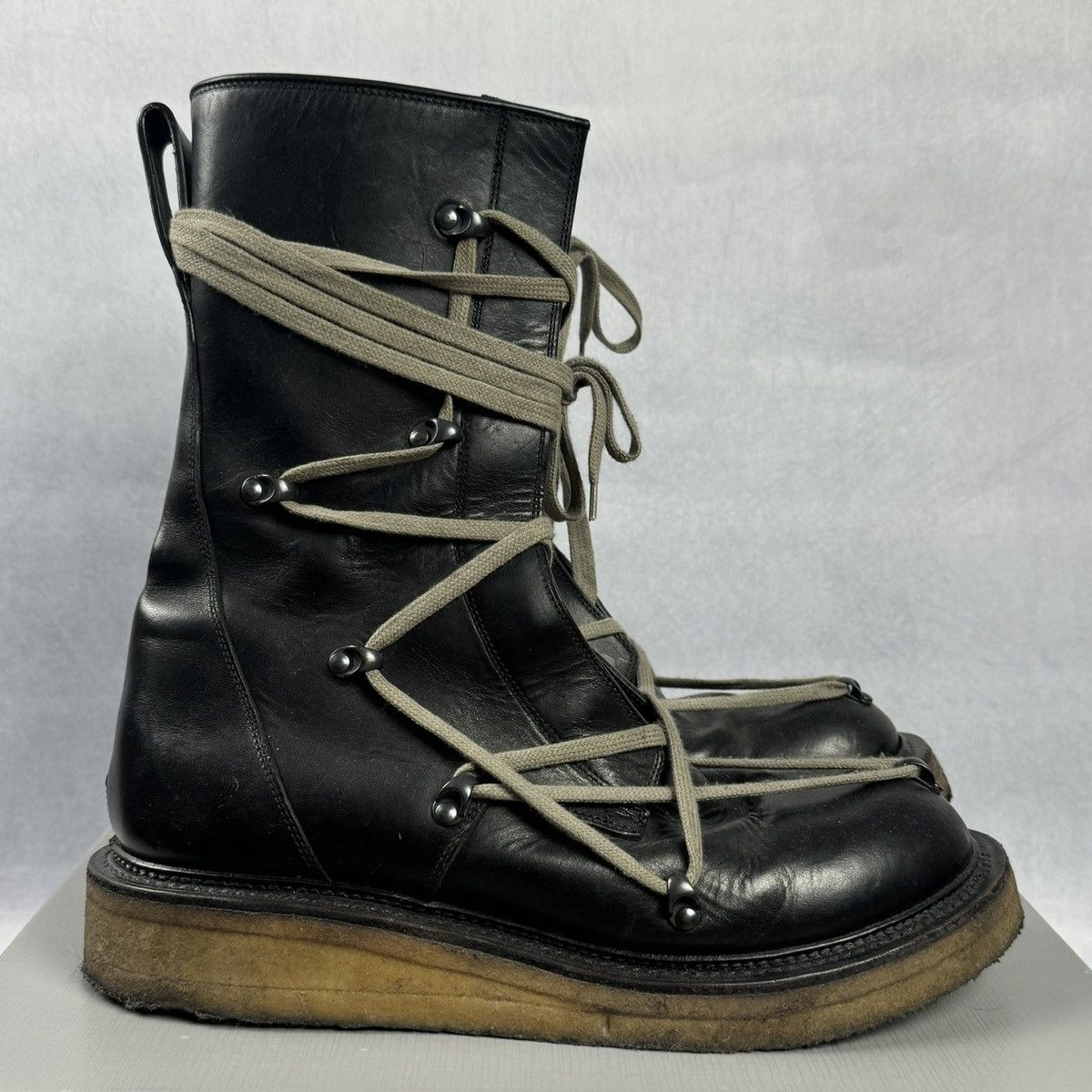 Rick Owens FW17 Creeper Mega-lace boots Size US 9 / EU 42 - 1 Thumbnail