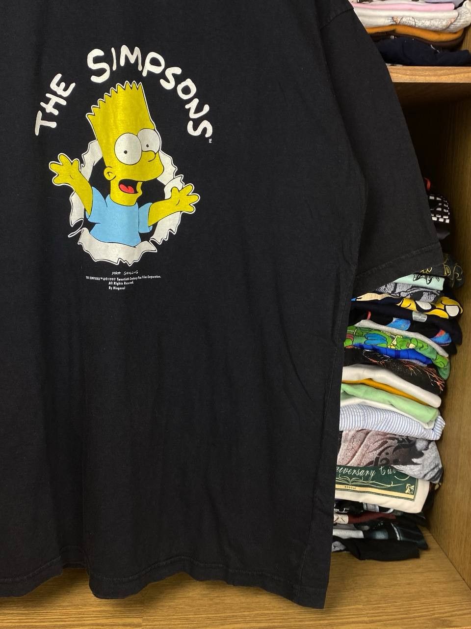Cartoon Network × The Simpsons × Vintage Vintage Bart Simpson 1997 Matt Groening Graphic Diagonal Tee Size US L / EU 52-54 / 3 - 6 Thumbnail