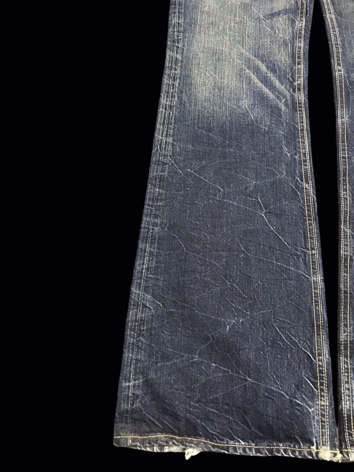 Japanese Brand 💥FLARE💥Archival DENICRA Sick Fade Mud Wash Flare Denim F54 Size US 35 - 6 Thumbnail