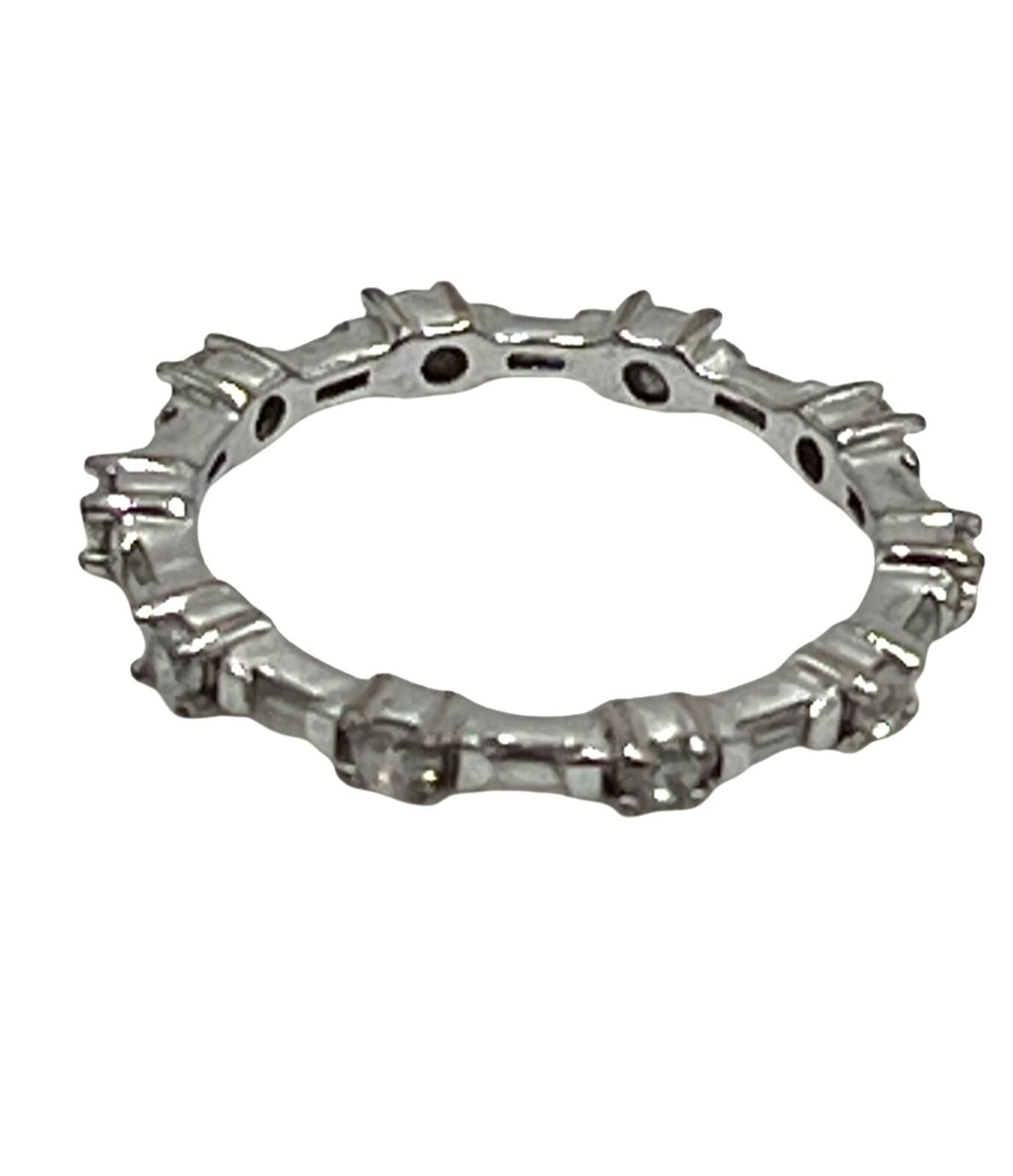 Other Prong Set Cubic Zirconia Infinity Ring in Sterling Silver Size ONE SIZE - 1 Thumbnail