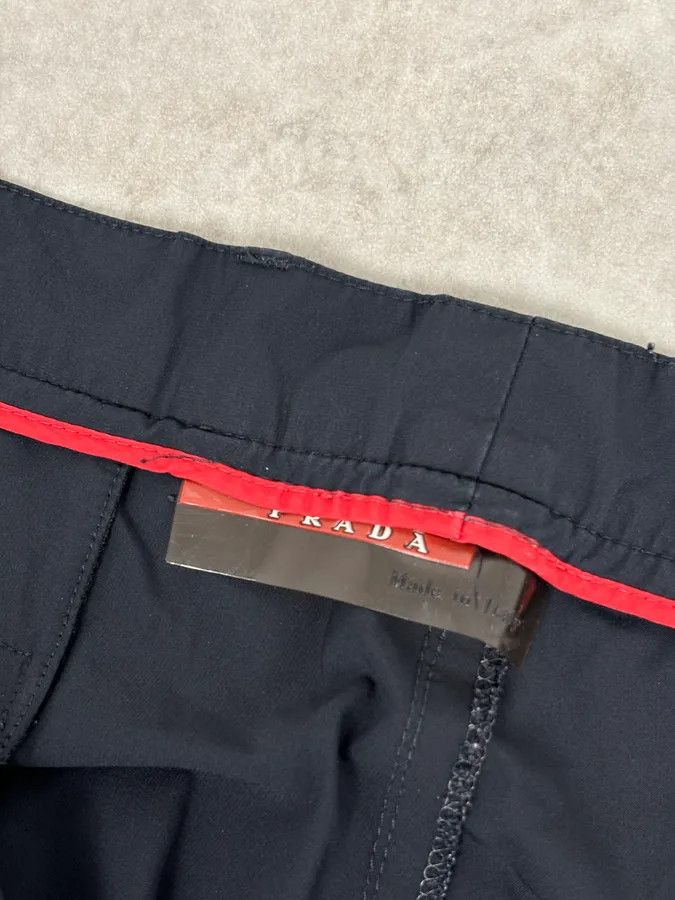Prada 2000s Prada Navy Nylon Contrast Stripe Pants Size US 34 / EU 50 - 10 Thumbnail