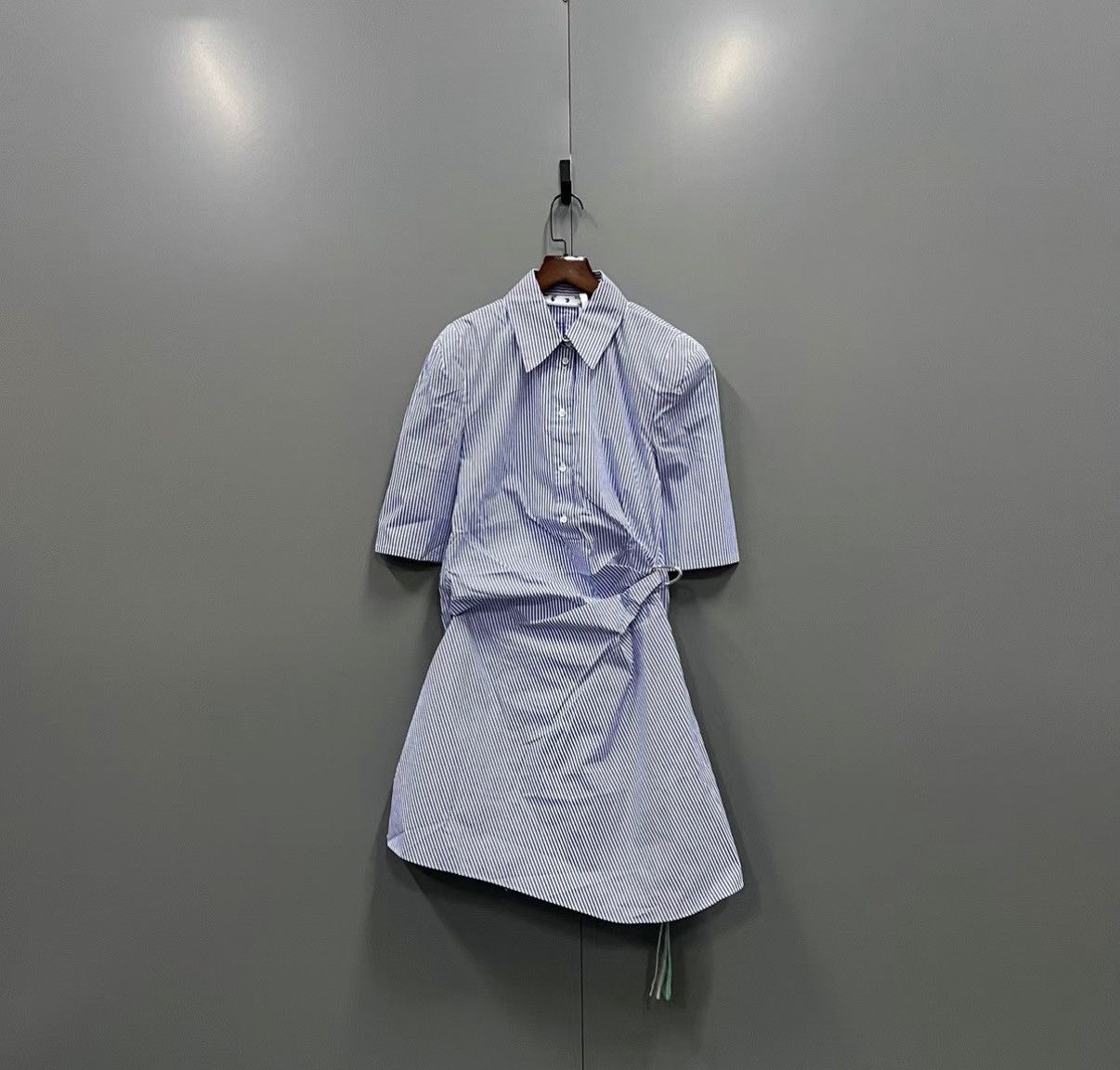 Off-White OFF-WHITE Striped Irregular Shirt Dress J41 Size S / US 4 / IT 40 - 1 Thumbnail