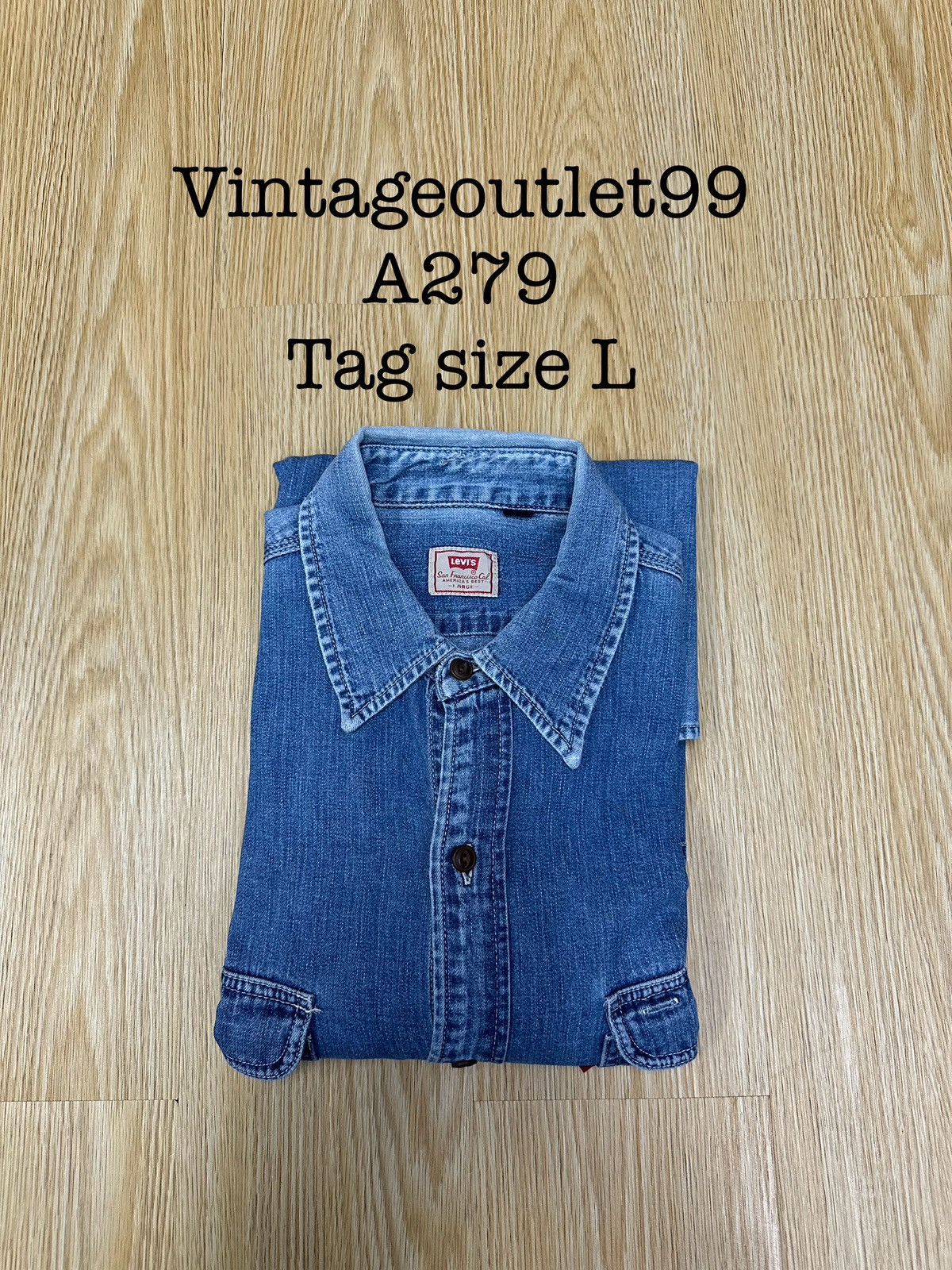 Levi's Levis Western 90s Vintage Denim Shirt A279 Size US L / EU 52-54 / 3 - 12 Thumbnail