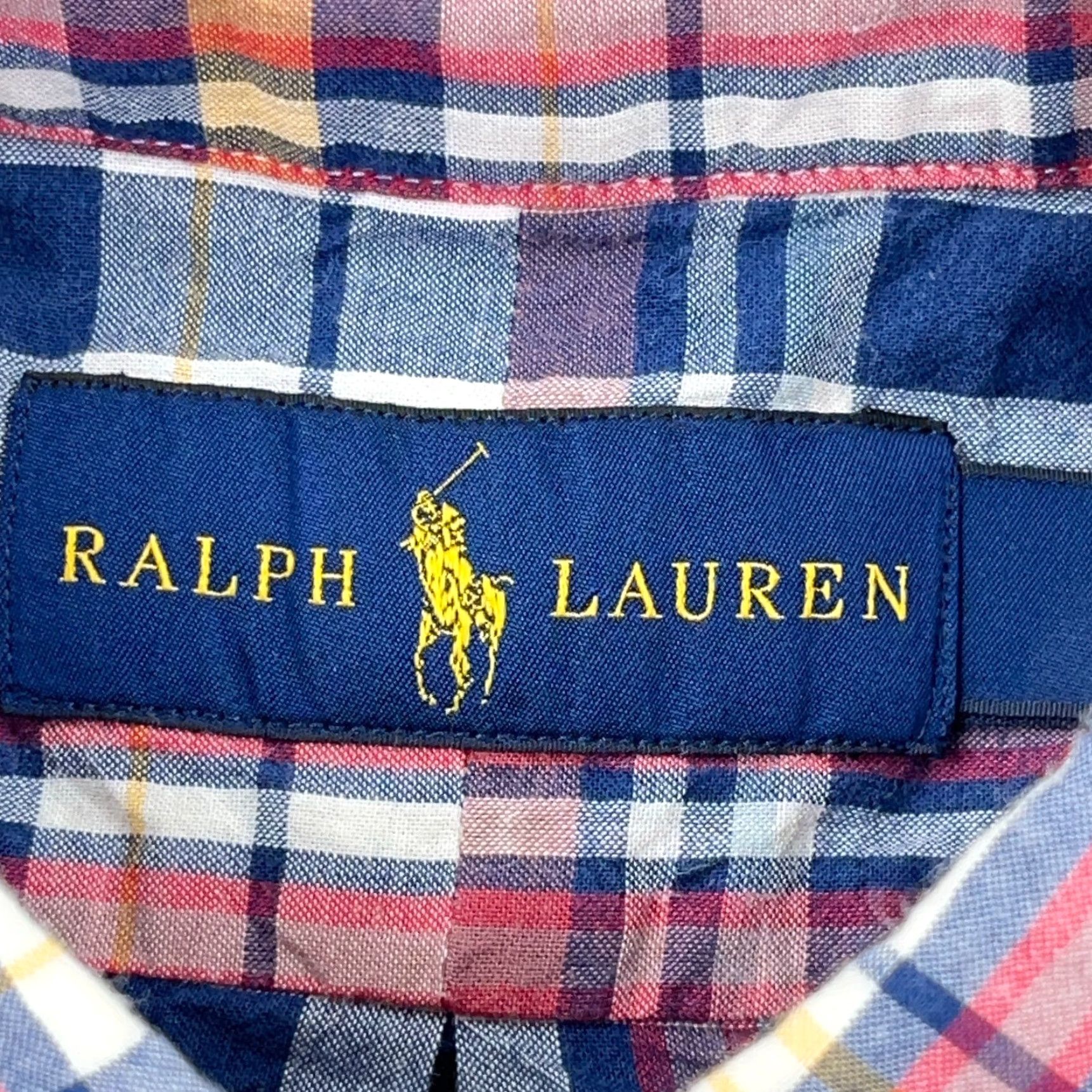 Ralph Lauren Ralph Lauren Shirt Men Large Plaid Button-Up Lightweight Cotton Camp Casual Branding Logo Blue Red (90s/Colorful/Preppy) Mens Size US L / EU 52-54 / 3 - 5 Thumbnail