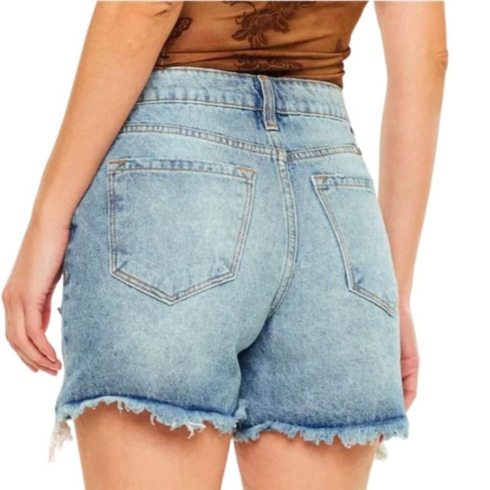 Kancan USA Kancan Women's Denim Cut-Off Shorts Blue Size L rainbow Size 36" / US 14 / IT 50 - 2 Thumbnail