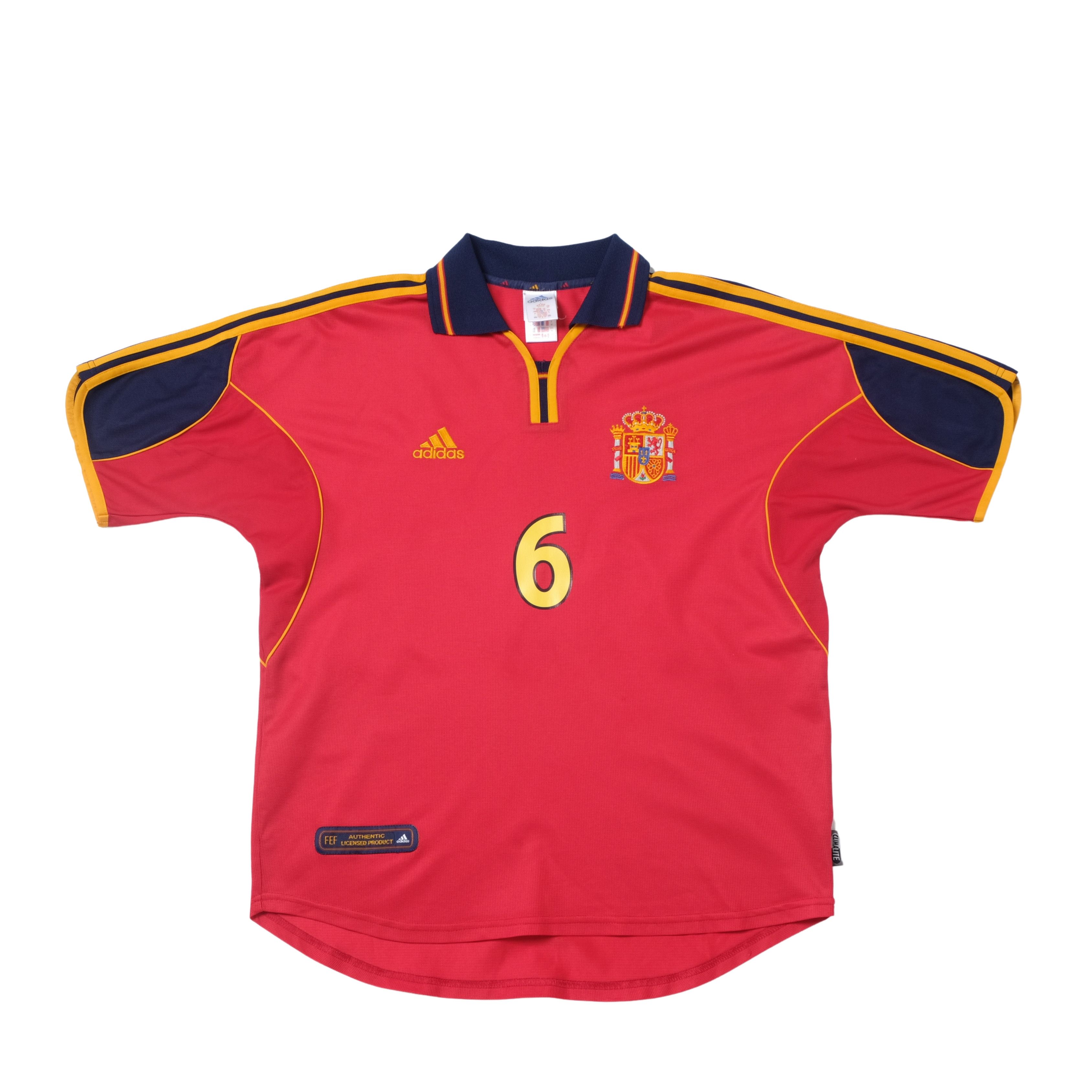 Adidas 1999/02 Spain Home Shirt Adidas Hierro (M) Size US M / EU 48-50 / 2 - 2 Thumbnail