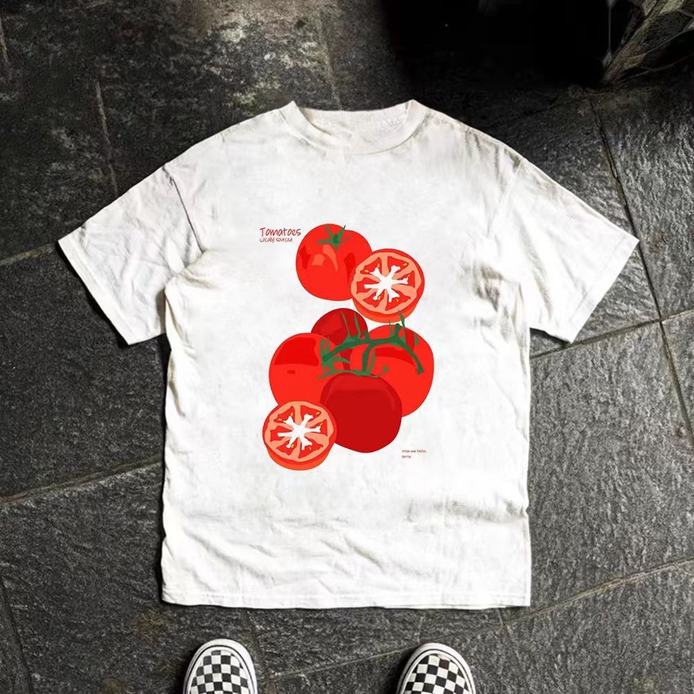 Japanese Brand × Vintage Tomato print white vintage loose cotton t-shirt Size US M / EU 48-50 / 2 - 1 Thumbnail